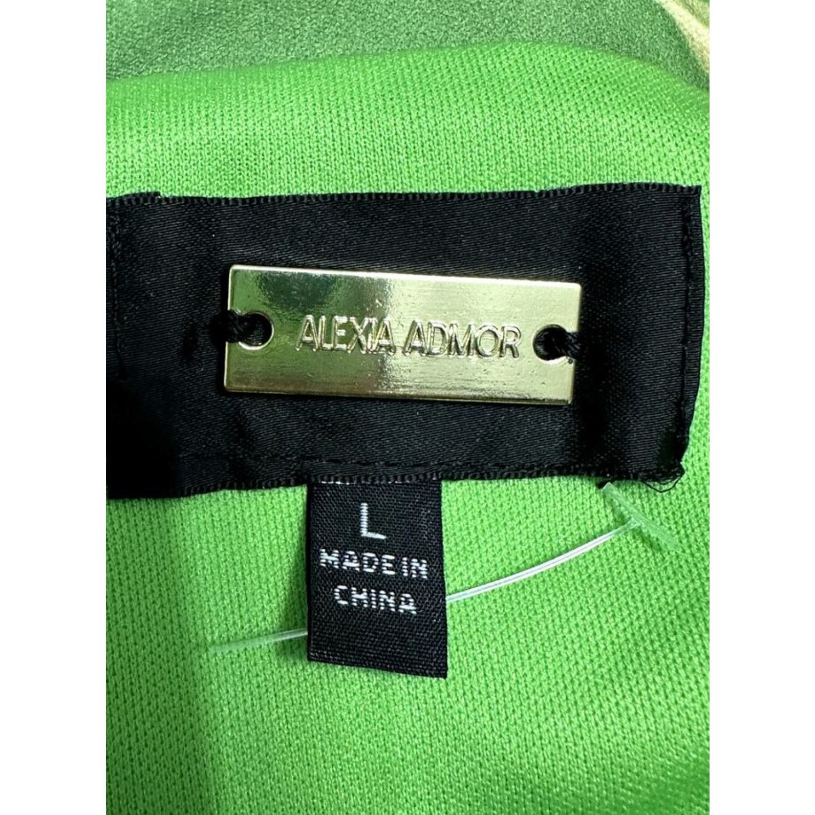Other Alexia Admor Mini Dress Drape One Shoulder Green/Yellow L Size L / US 10 / IT 46 - 9 Thumbnail