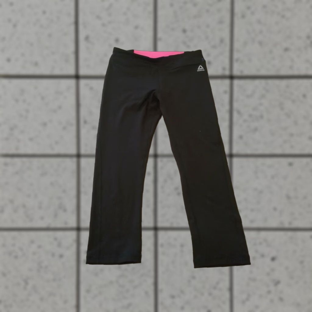 Reebok Reebok Pants Capri S Small Black Athletic Gym Workout Activewear Womens Size 28" / US 6 / IT 42 - 1 Thumbnail
