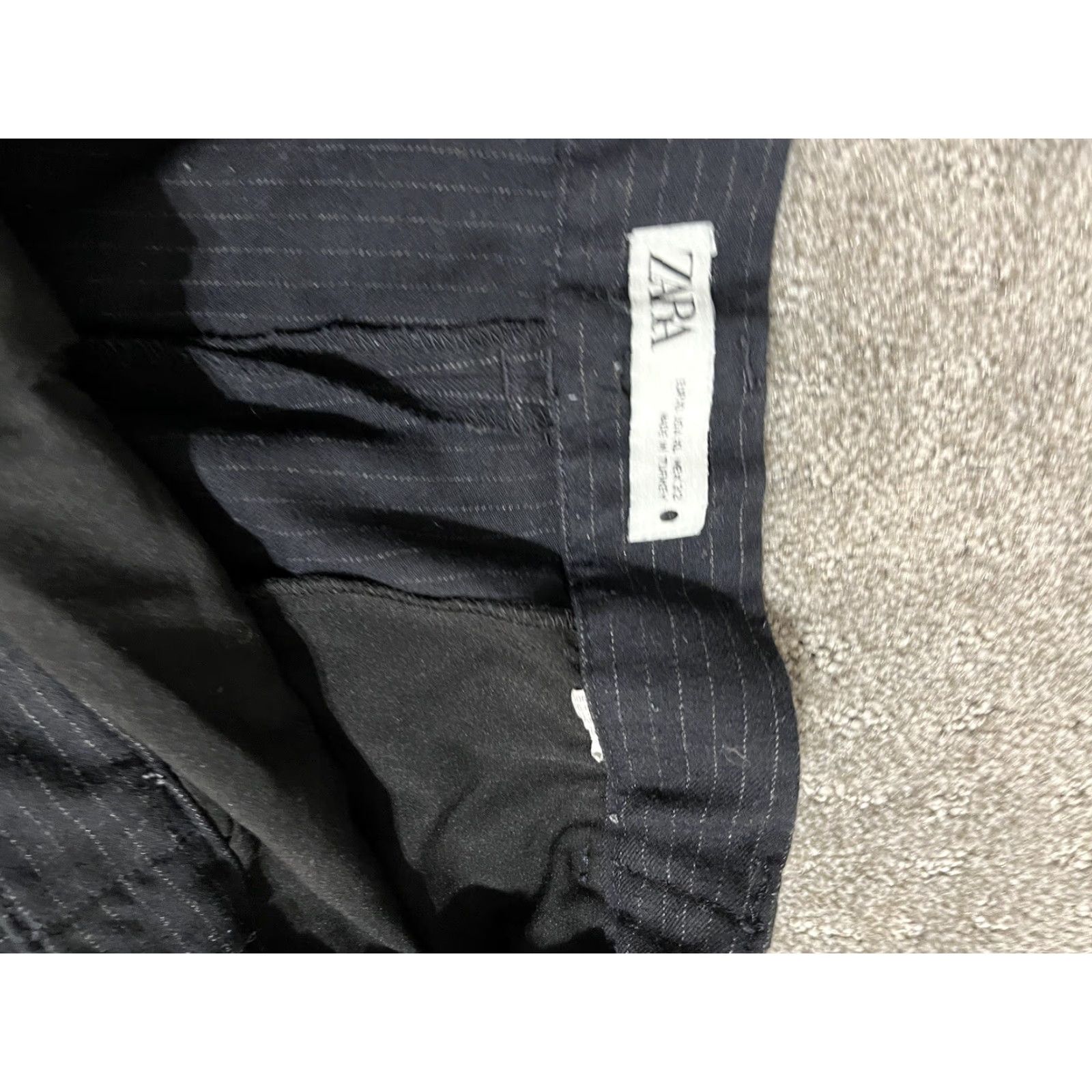 Zara VINTAGE Zara Women’s Cropped Pants Elastic Waist Black Striped Business Casual Comfort XL Size 40" / US 18 - 5 Thumbnail