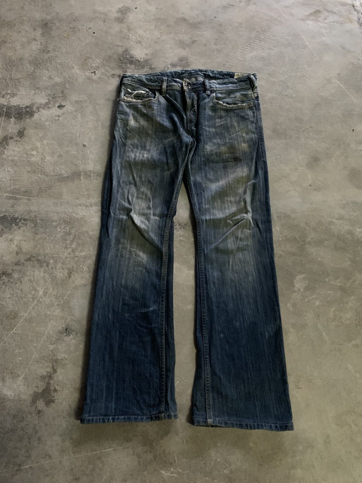 vintage diesel flare distressed rusty fade washed