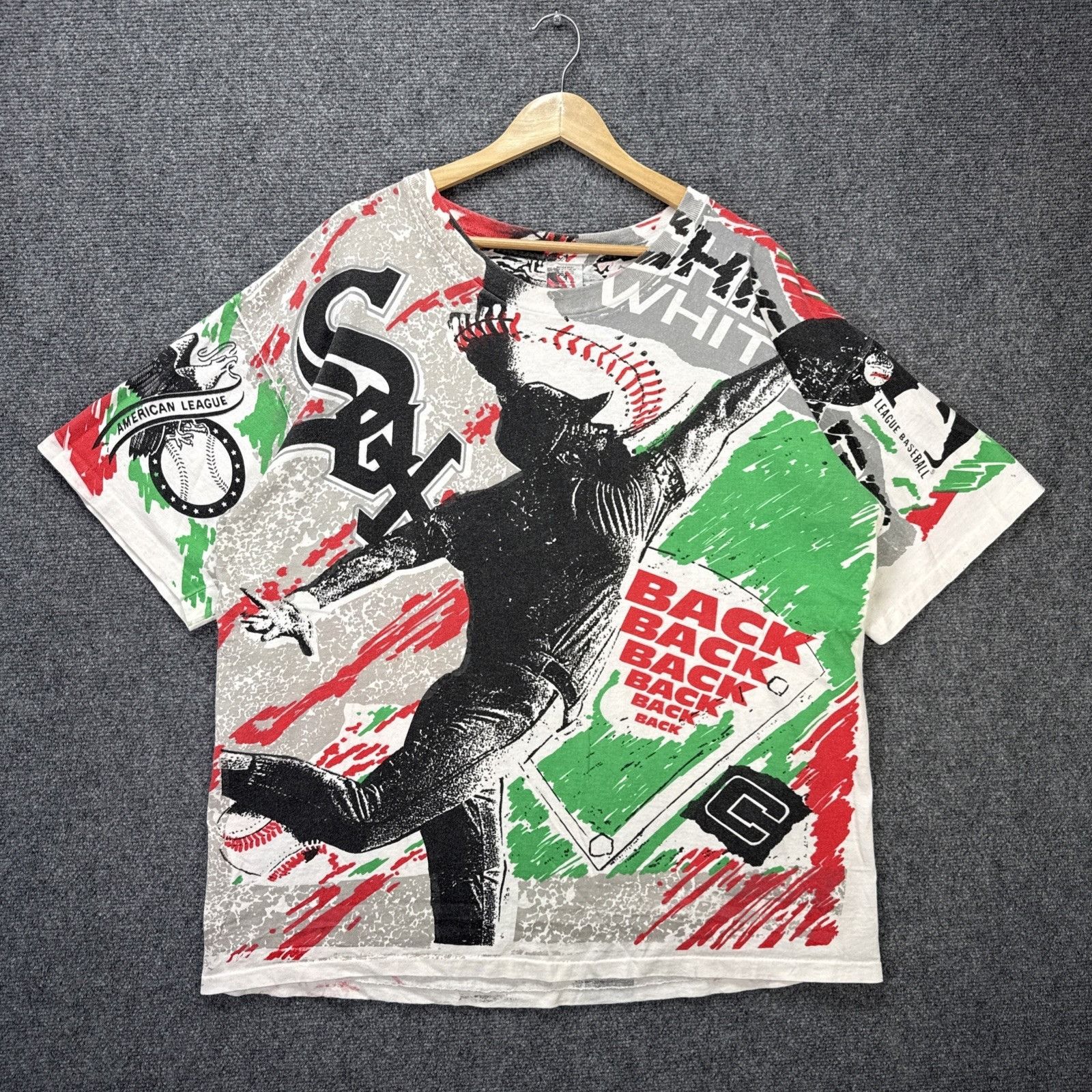 Hanes Vintage Chicago White Sox Shirt Mens XL White 90s AOP Size US XL / EU 56 / 4 - 1 Thumbnail