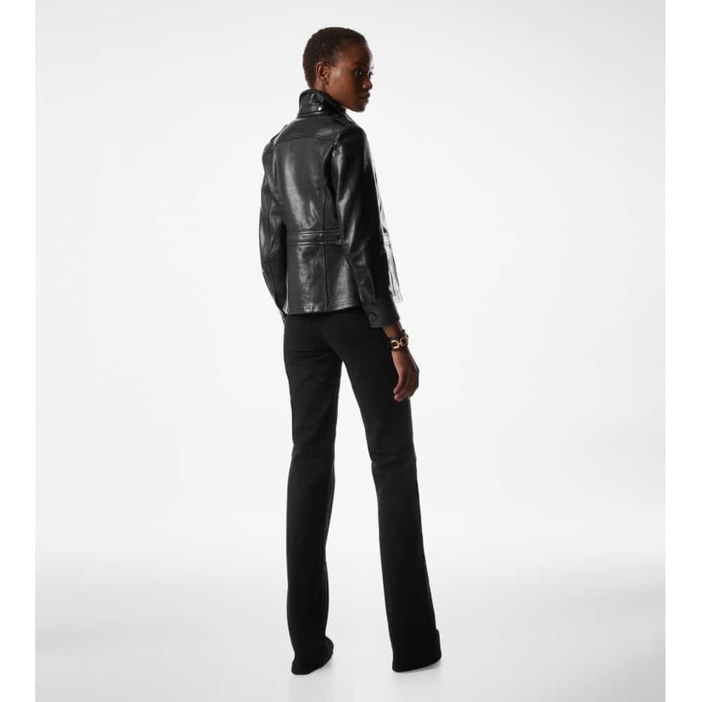 Tom Ford o1loc1c0226 CSL752 Leather Field Jacket in Black Size M / US 6-8 / IT 42-44 - 4 Thumbnail