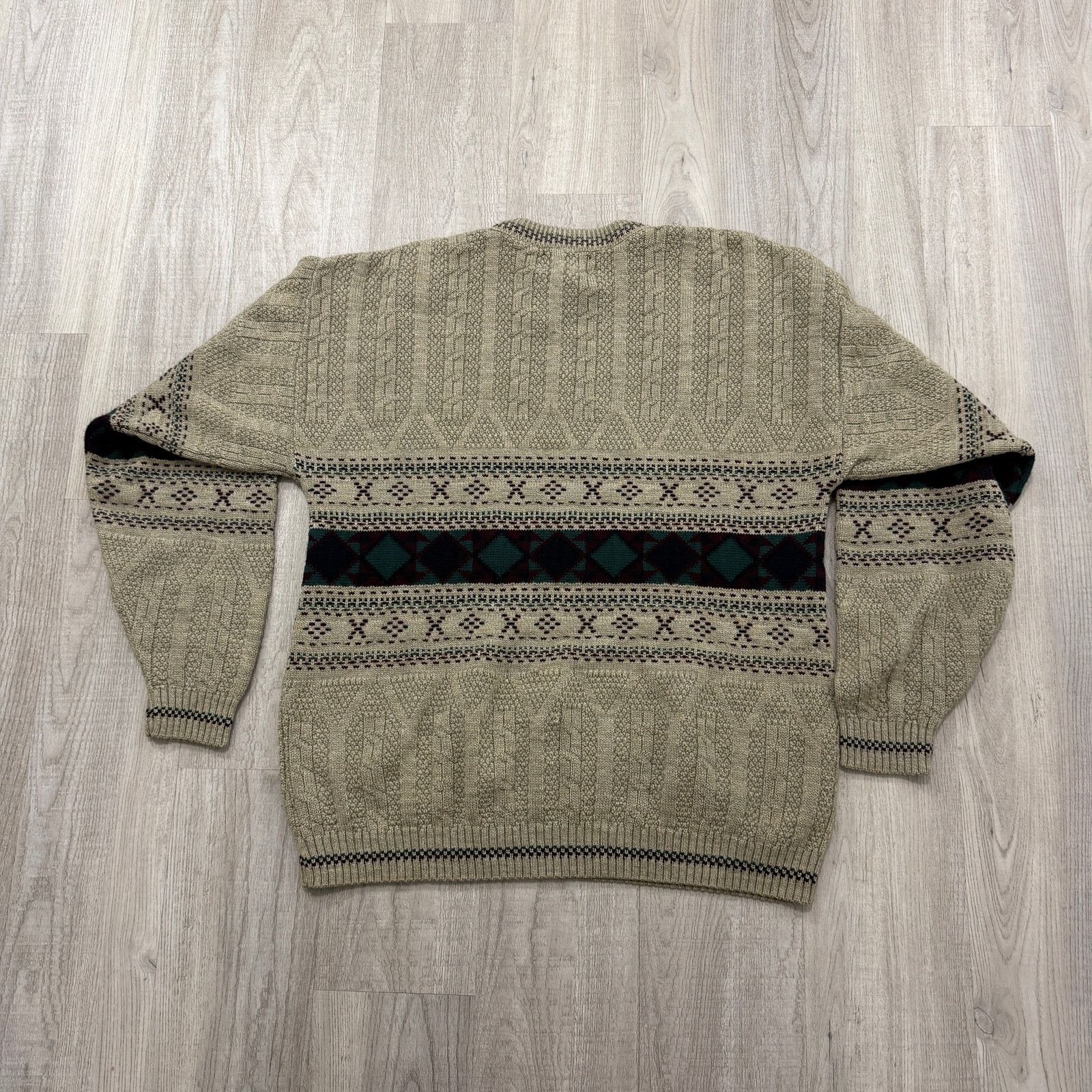 Vintage Vintage Jantzen Sweater Men's Large Beige Geometric Aztec Size US L / EU 52-54 / 3 - 5 Thumbnail