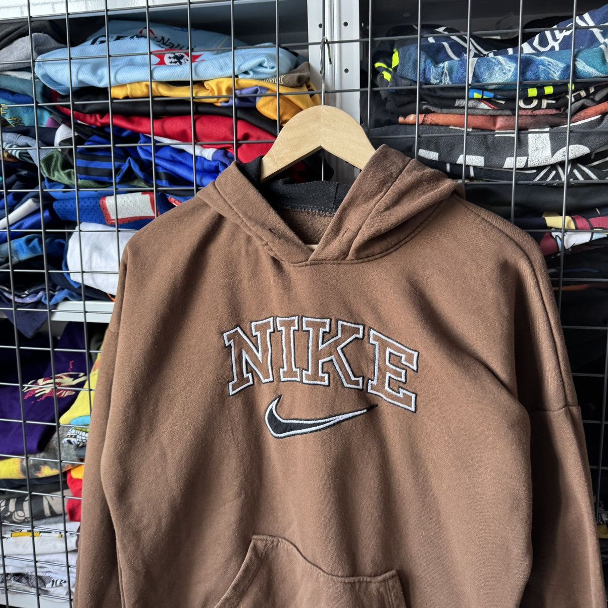 Vintage Vintage Nike Bootleg Brown Hoodie Size US M / EU 48-50 / 2 - 2 Thumbnail