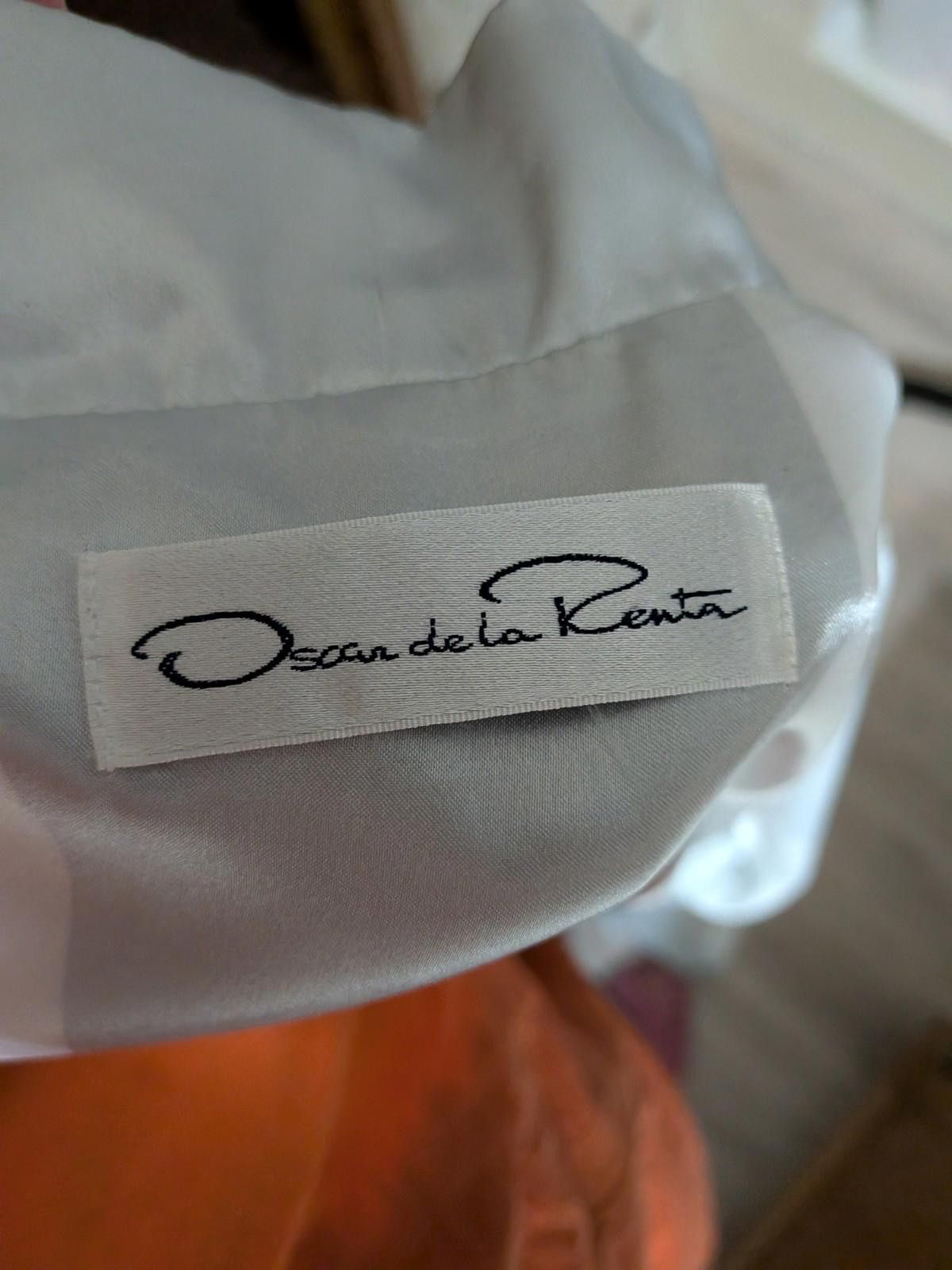Oscar De La Renta VTG Y2K Oscar de la Renta Woman's White Striped Satin Robe M Size ONE SIZE - 5 Thumbnail
