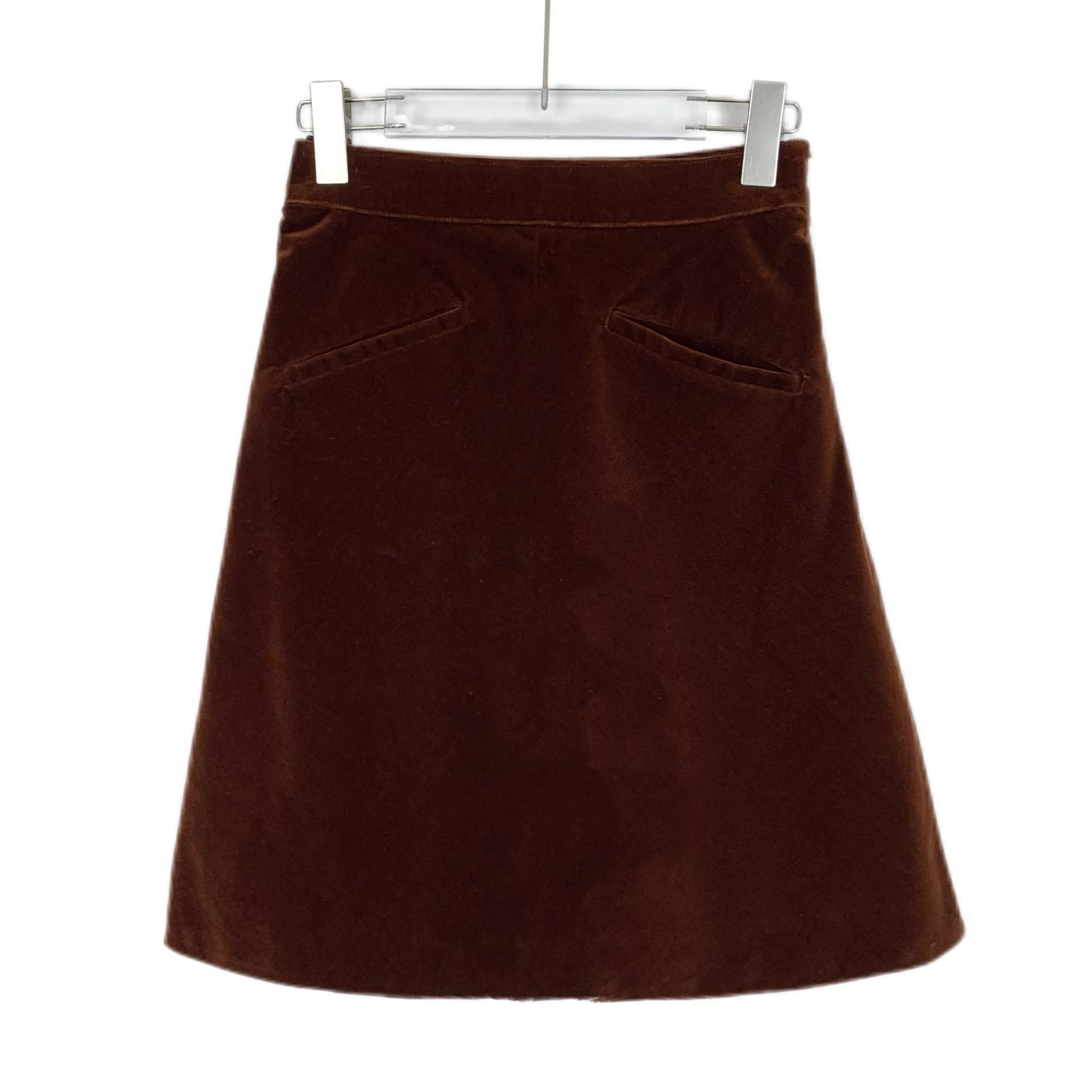 Celine Celine Deep Red Cotton Casual Midi Skirt (Size XS) Size 34" / US 12 / IT 48 - 1 Thumbnail