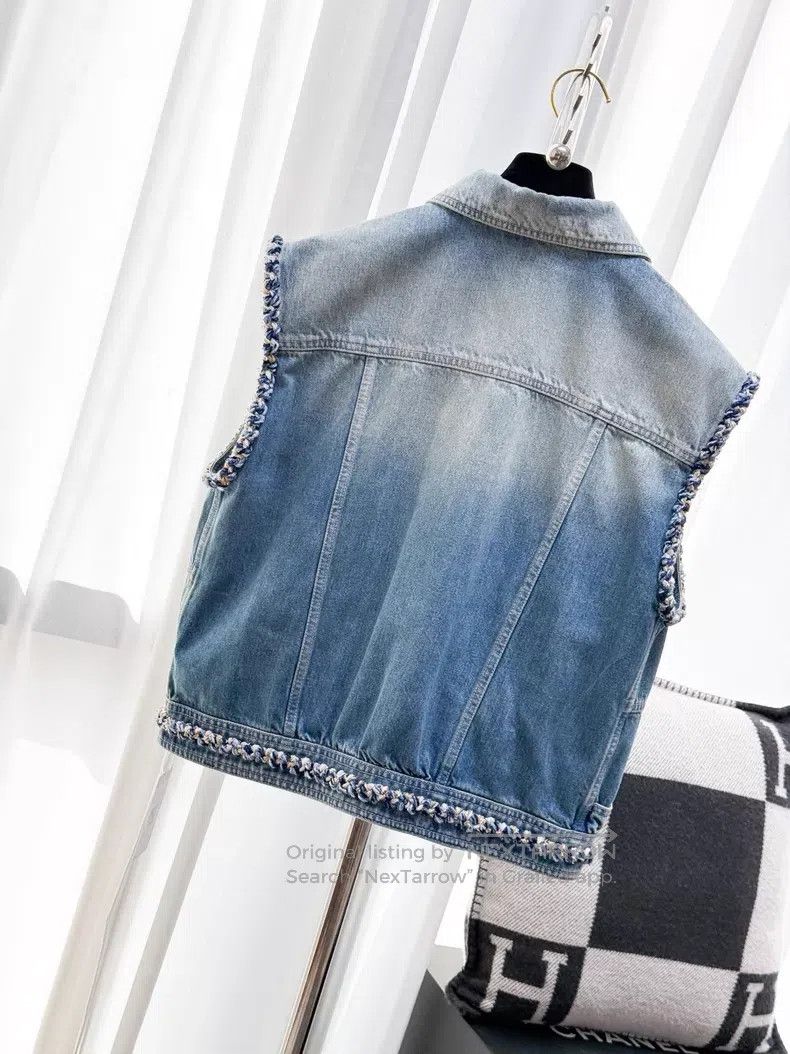 Chanel Chanel Knitted rolled denim vest Size XS / US 0-2 / IT 36-38 - 3 Thumbnail