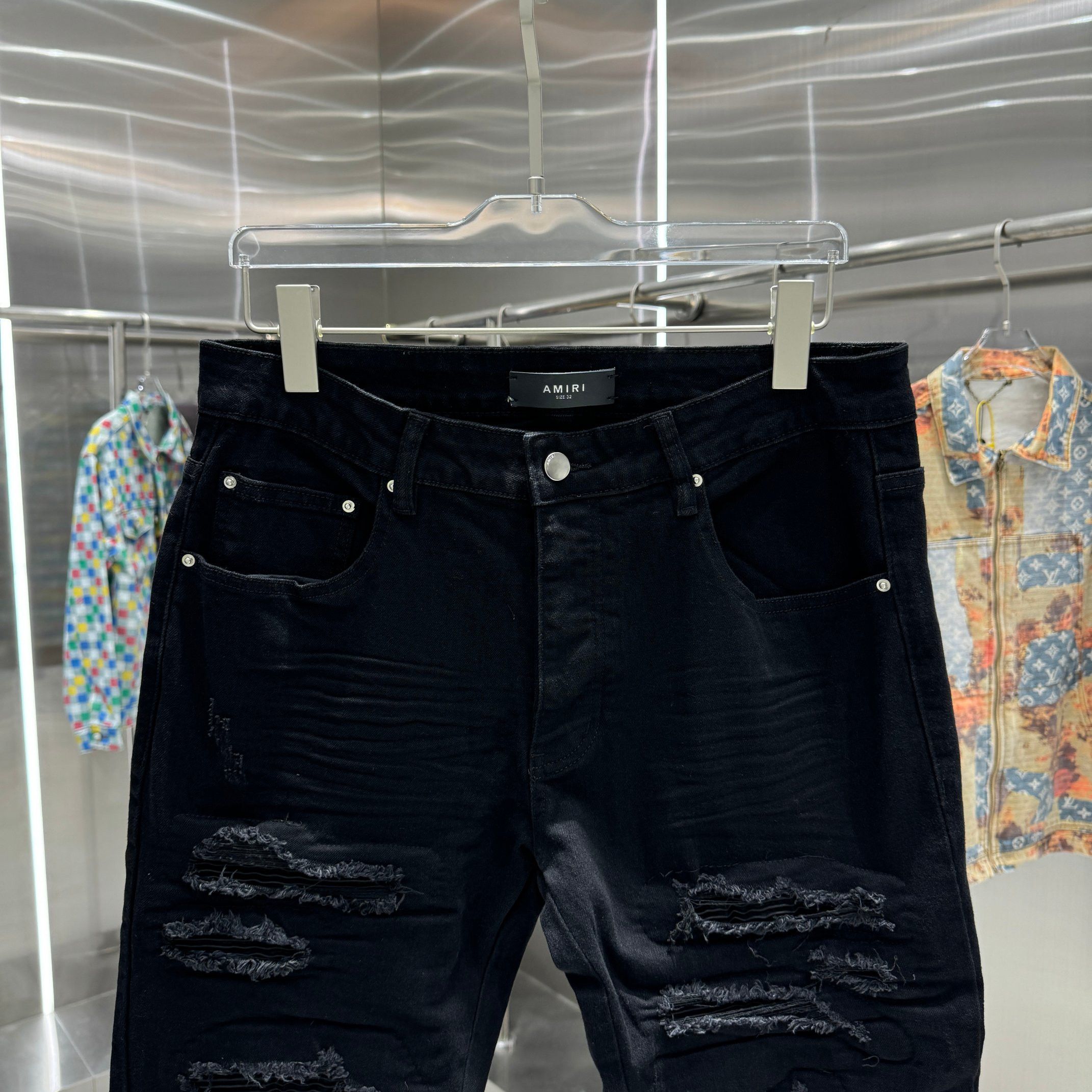 Other Broken hole street trend slim fit small leg elastic jeans Size US 34 / EU 50 - 9 Thumbnail