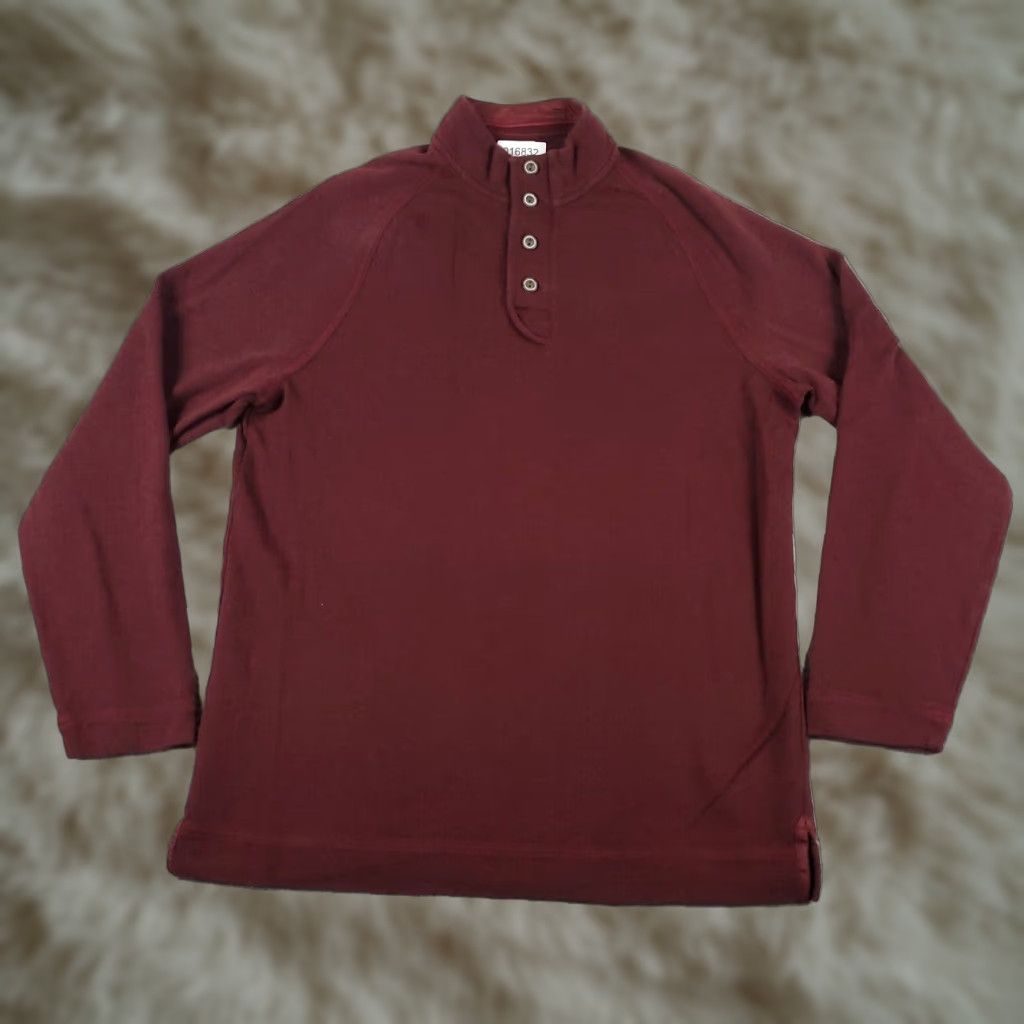 Tommy Bahama Tommy Bahama Mens Medium Burgundy Button Front Pullover Sweatshirt Size US M / EU 48-50 / 2 - 1 Thumbnail