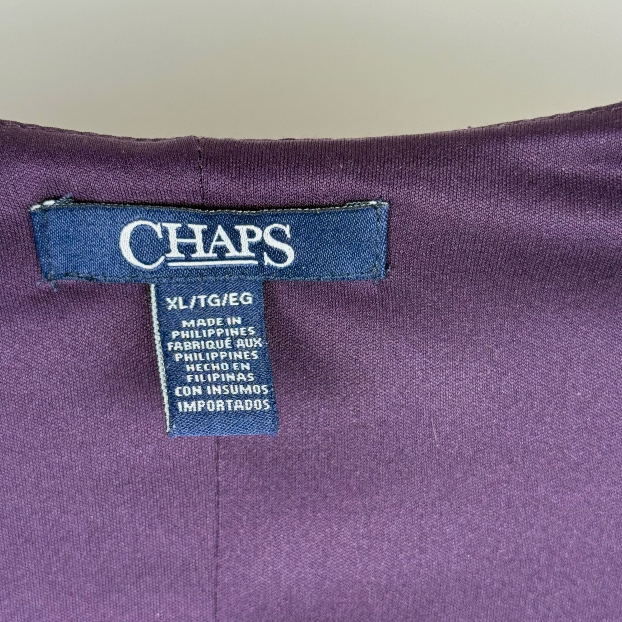 Chaps Chaps Women's 3/4-Sleeve Faux-Wrap Stretch Midi Dress V-Neck Size XL / US 12-14 / IT 48-50 - 2 Thumbnail