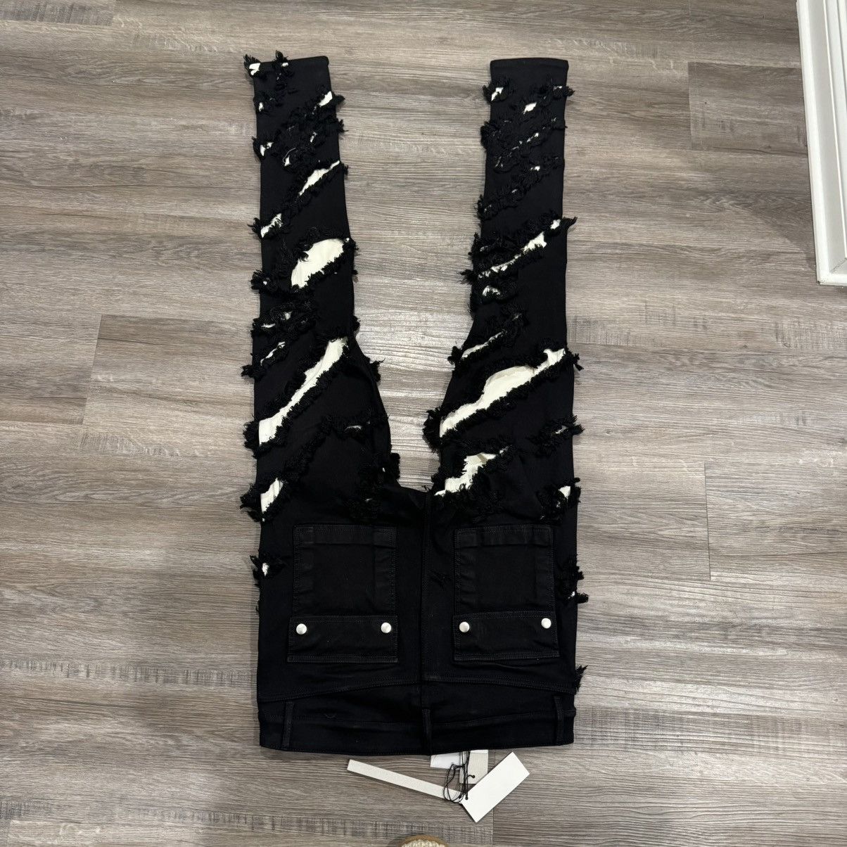Rick Owens Rick Owens Tyrone Slashed Cut Out Black Natural Denim Jeans Size 30" / US 8 / IT 44 - 6 Thumbnail
