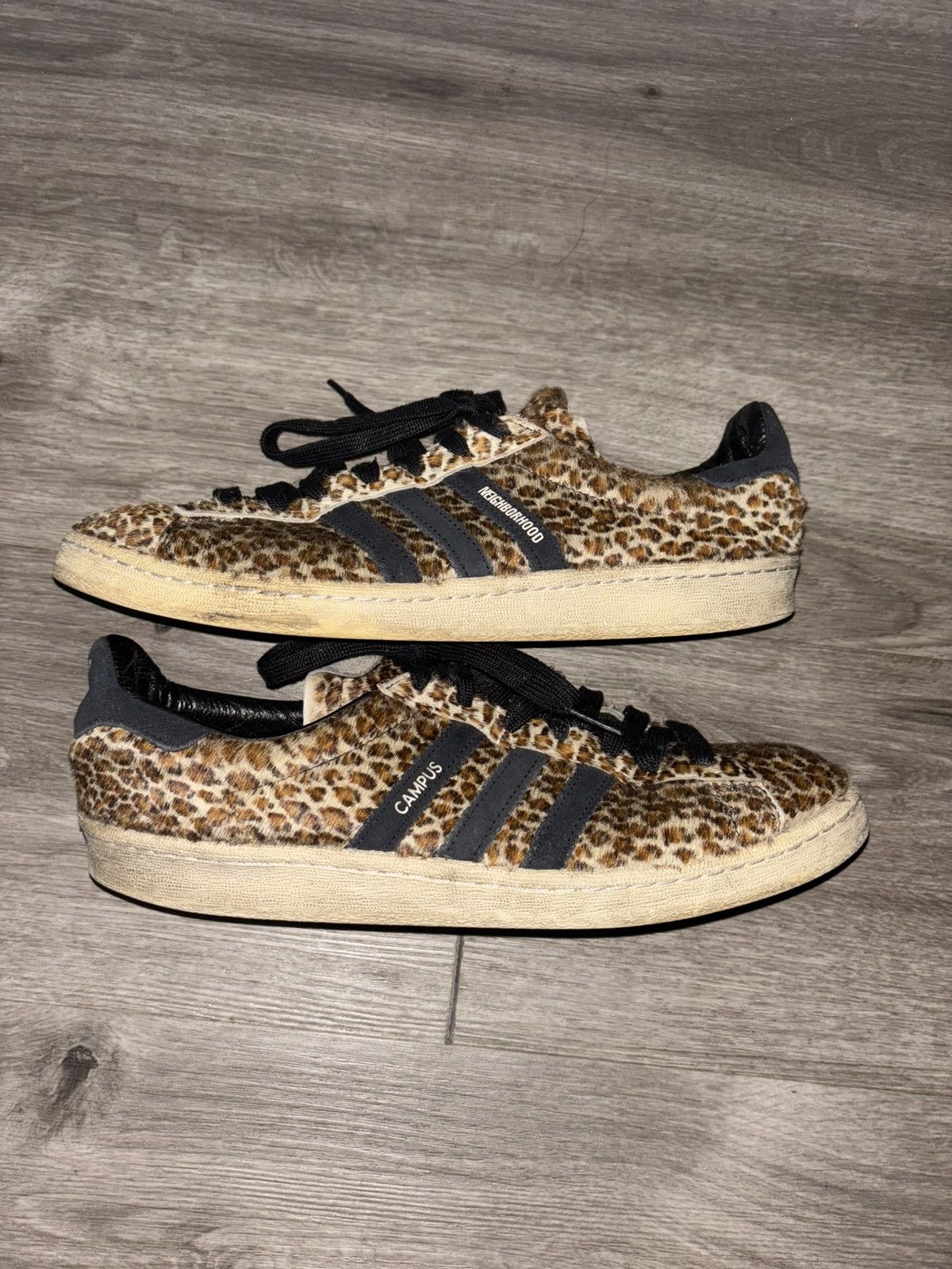 Adidas × Neighborhood END. x adidas x Neighborhood Campus 80s "Leopard & Black" Size US 10 / EU 43 - 1 Thumbnail