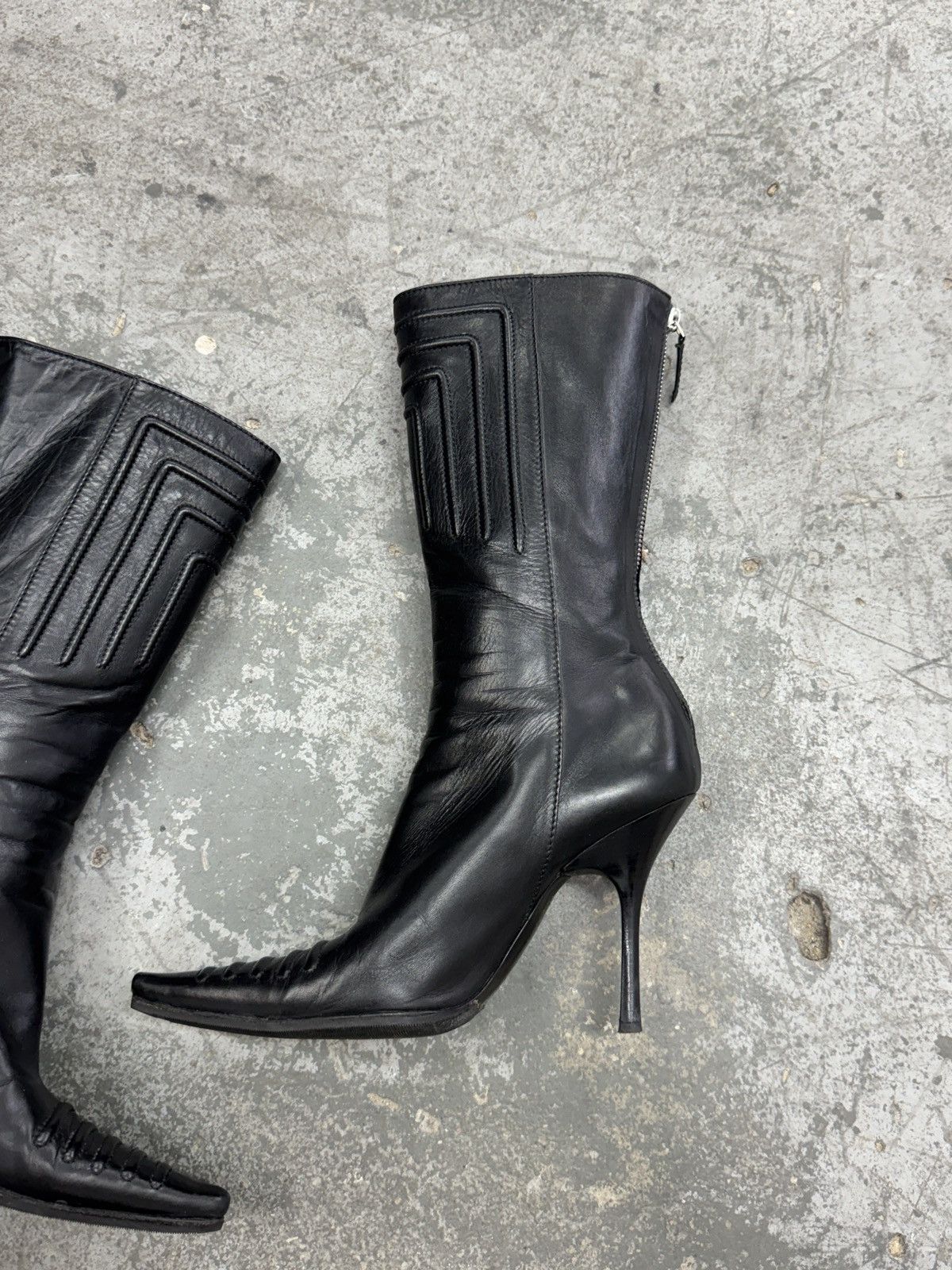 Vintage y2k Archive Real Leather Heels Vintage Boots Size US 7 / IT 37 - 8 Thumbnail