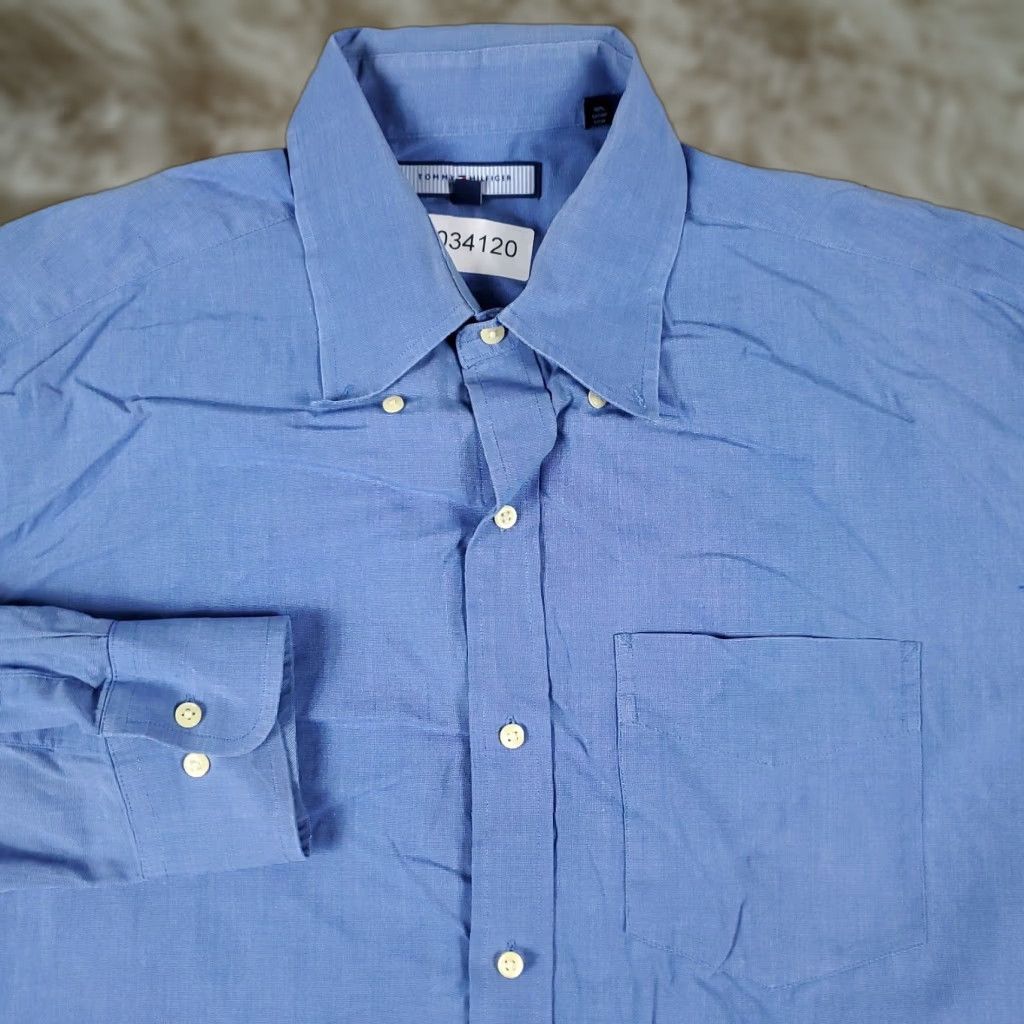 Tommy Hilfiger Tommy Hilfiger Shirt Mens XL Blue Button-Up Long Sleeve Size US XL / EU 56 / 4 - 1 Thumbnail