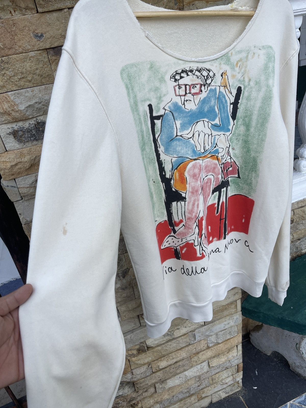 Gucci Rare🔥GUCCI Garden Via Della Vigna Nuova Thrashed Sweatshirt Size US L / EU 52-54 / 3 - 8 Thumbnail