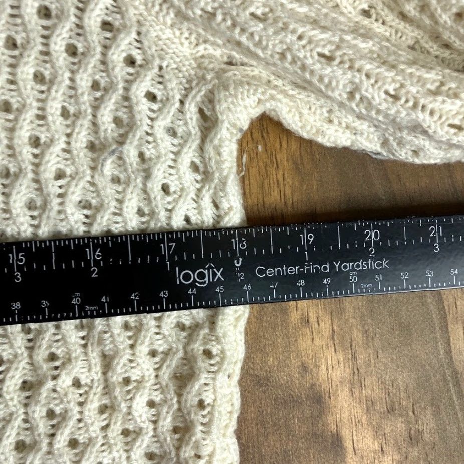 Talbots Talbots Sweater Cream Open Knit Long Sleeve M Women Casual Formal Travel Workwear Pullover Crew Neck Solid Knit Open-Knit Soft Stretch Size M / US 6-8 / IT 42-44 - 7 Thumbnail