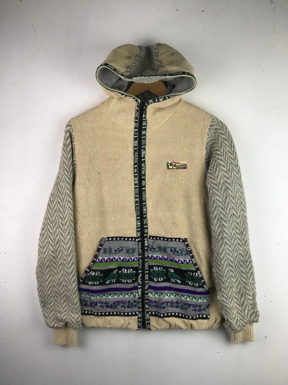 image of Very Vintage Titicaca Design Full Zipper Jacket, Men's (Size Medium)