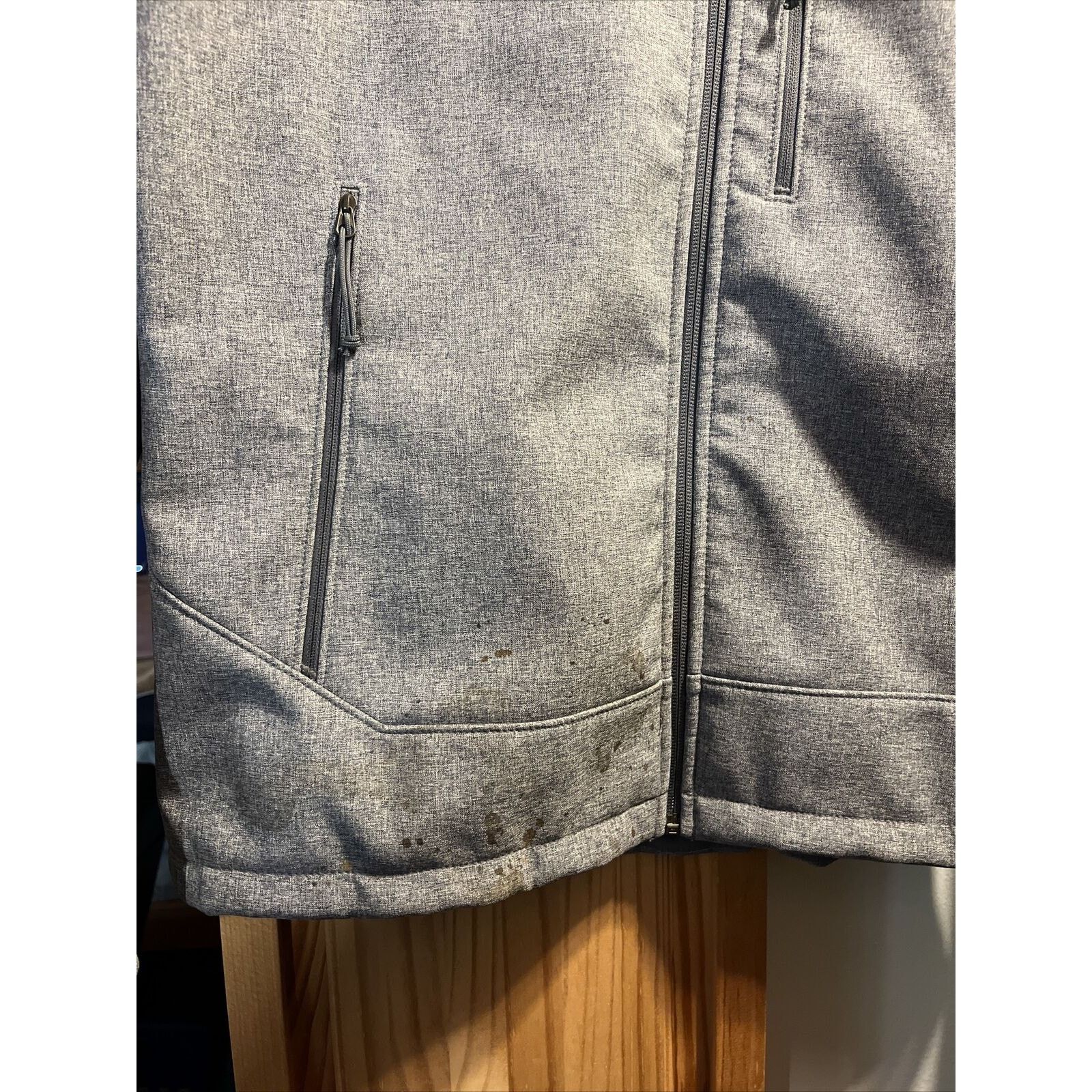 The North Face The North Face mens M Gray LS zip Soft Shell jacket *Stains* Size US M / EU 48-50 / 2 - 10 Thumbnail