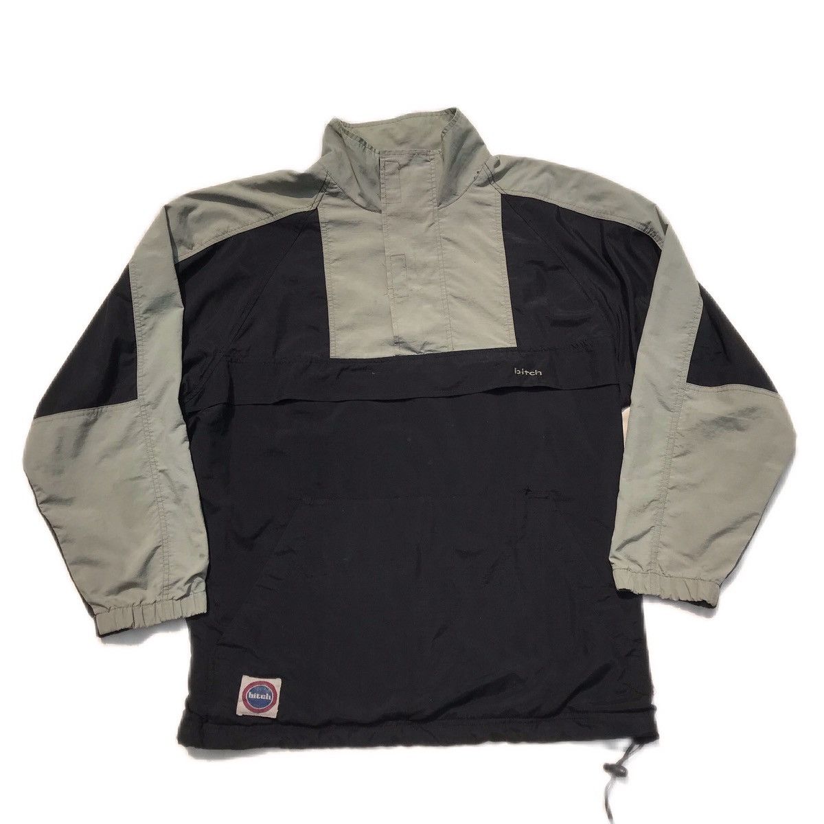Vintage 90s Bitch Skateboard Windbreaker lightjacket Halfzip Anorak Size US L / EU 52-54 / 3 - 1 Thumbnail