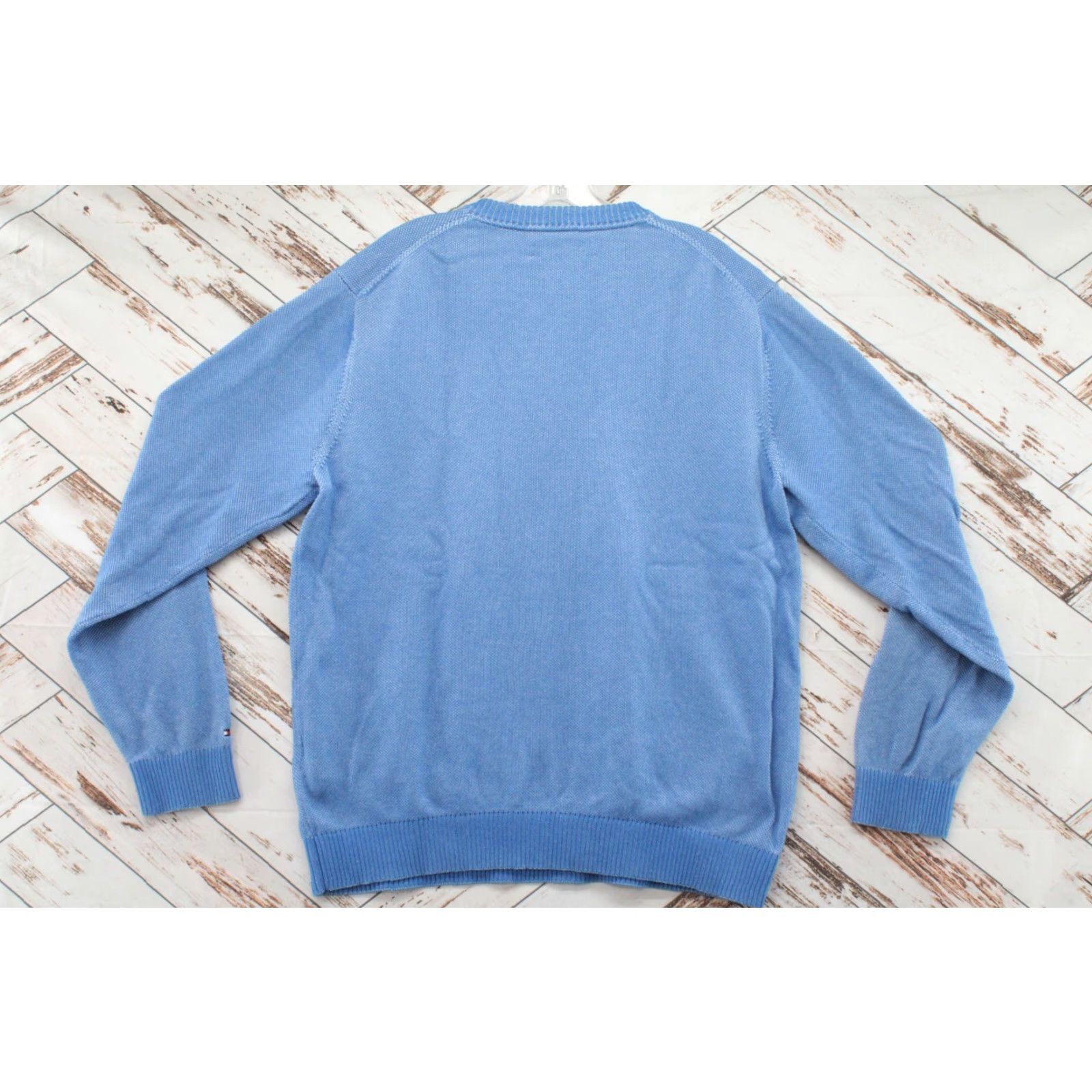 Tommy Hilfiger Tommy Hilfiger Sweater Mens Large V-Neck Blue Long Sleeve Pullover Preppy Size US L / EU 52-54 / 3 - 2 Thumbnail