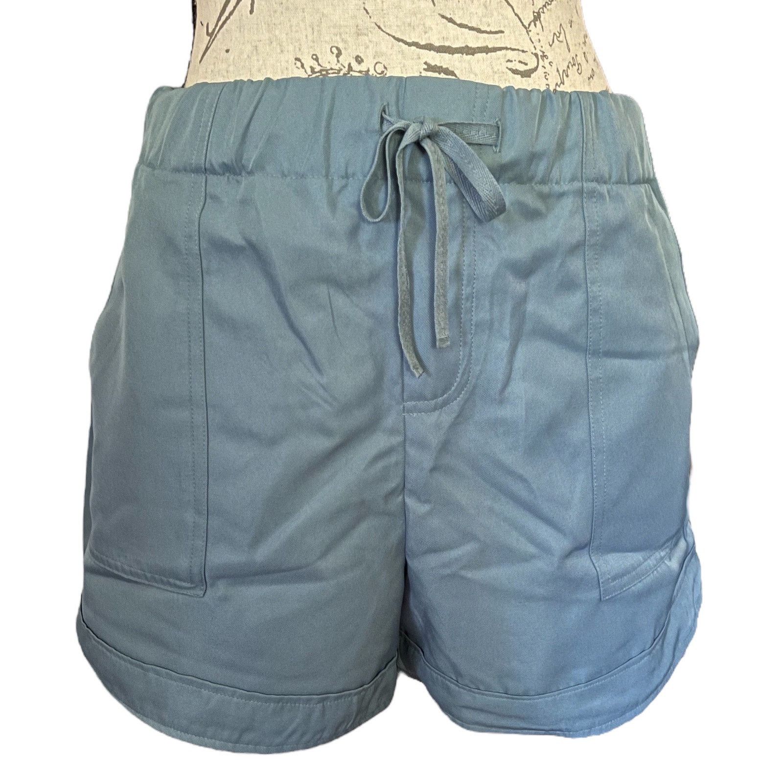 Other Zenana Blue Gray Drawstring Shorts Size Small Size 27" / US 4 / IT 40 - 4 Thumbnail