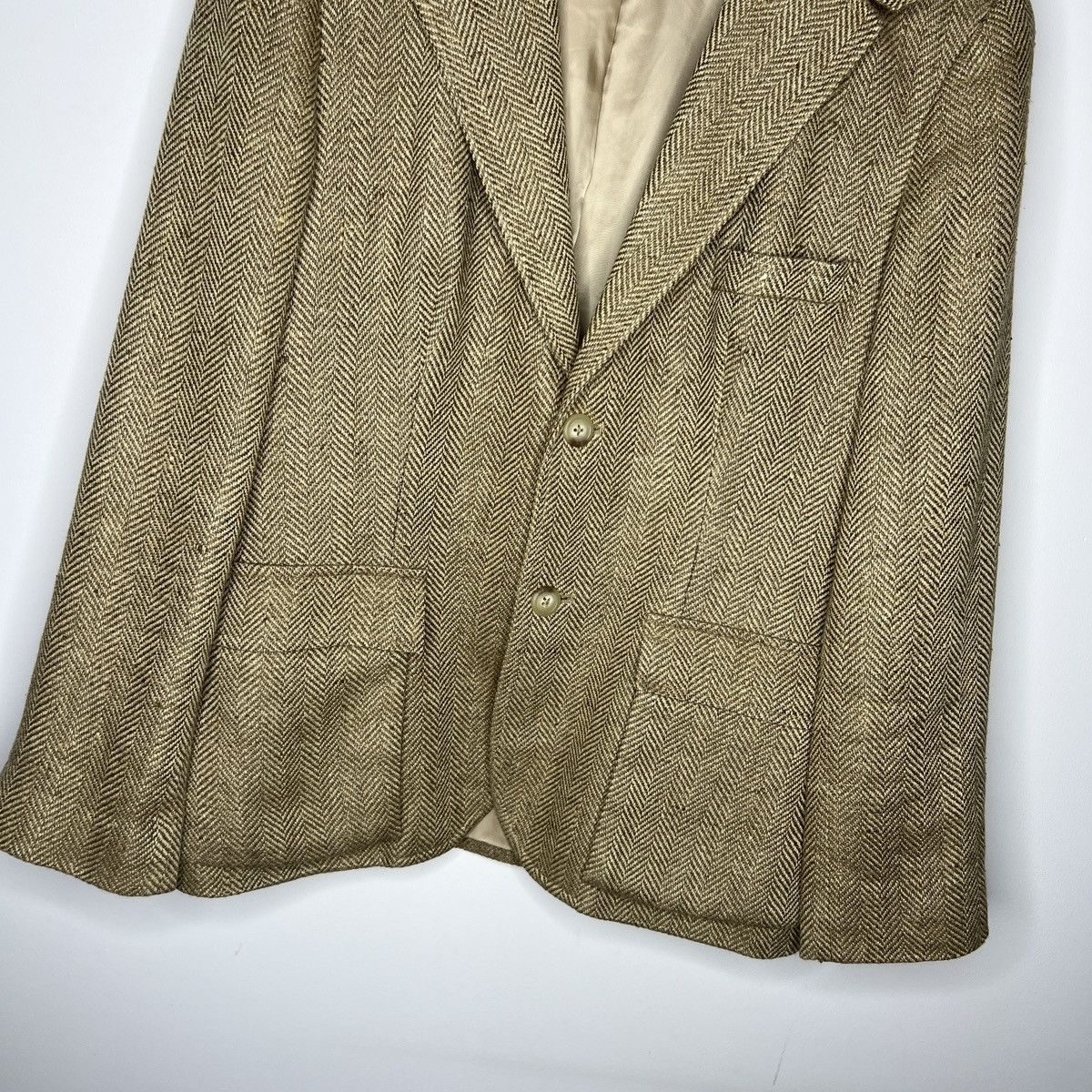 Polo Ralph Lauren × Ralph Lauren × Vintage Polo Ralph Lauren Houndstooth Tartan Tweed Silk Linen Blazer Size M / US 6-8 / IT 42-44 - 6 Thumbnail