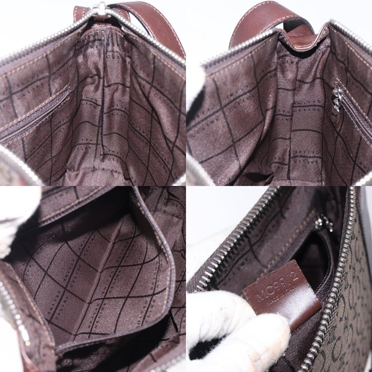 Celine CELINE C Macadam Canvas Shoulder Bag Brown Silver Size ONE SIZE - 12 Thumbnail