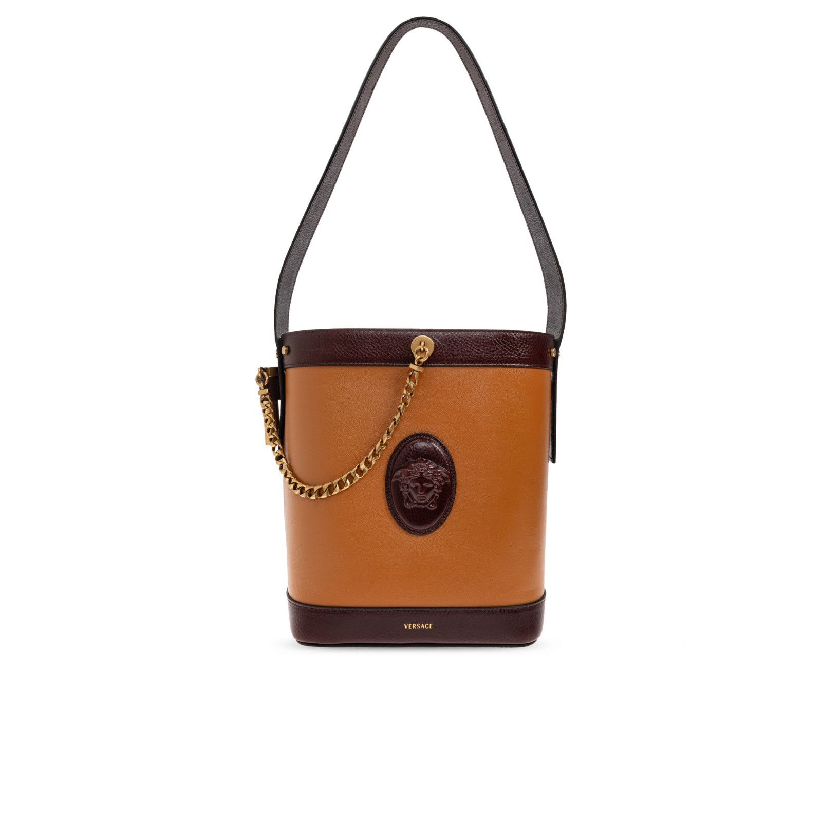 Versace VERSACE Pivot Small Brown Bucket Bag New & Authentic Size ONE SIZE - 1 Thumbnail