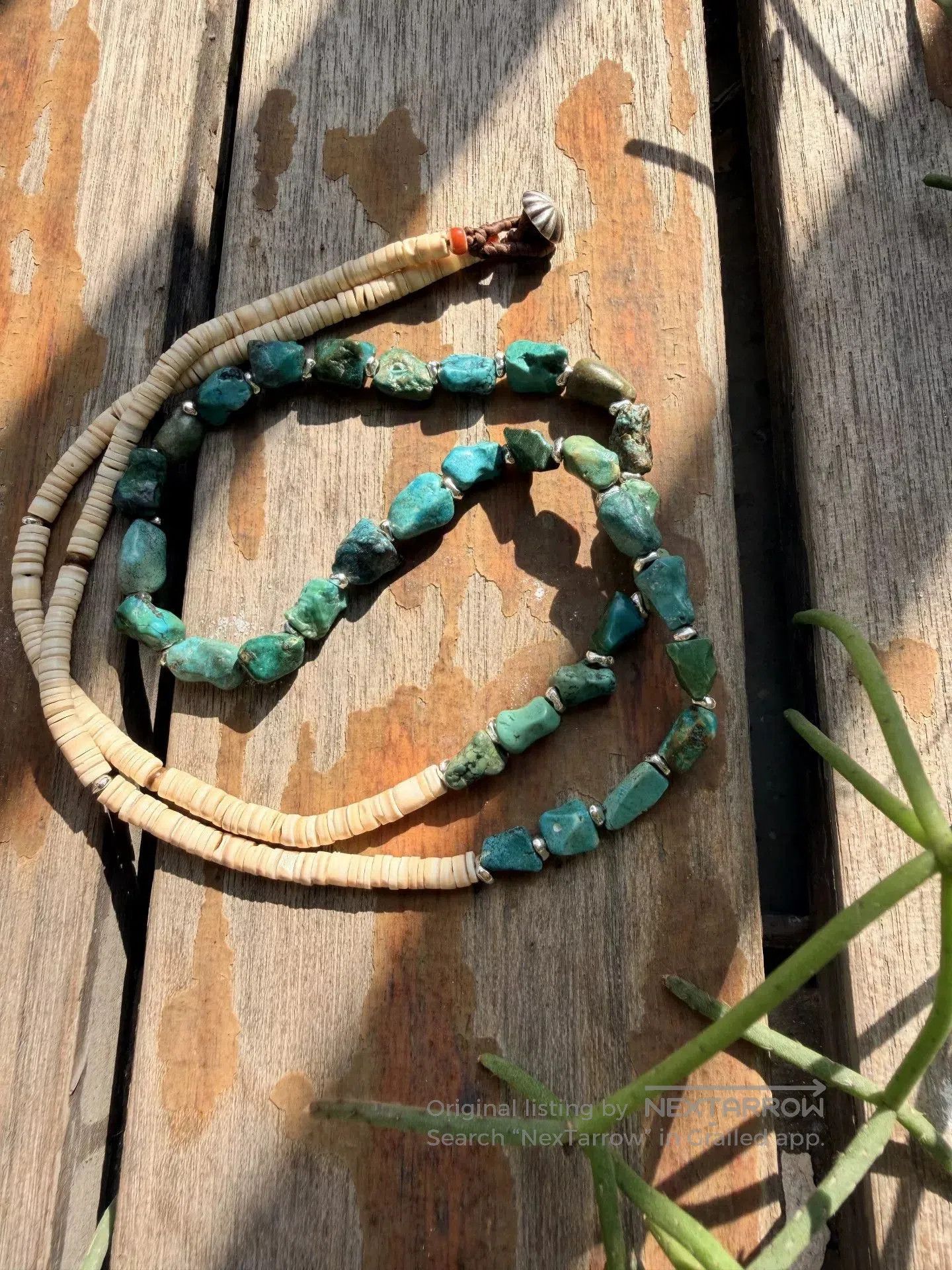 Other Navajo Vintage Turquoise Shell Glass Necklace. Size ONE SIZE - 2 Thumbnail