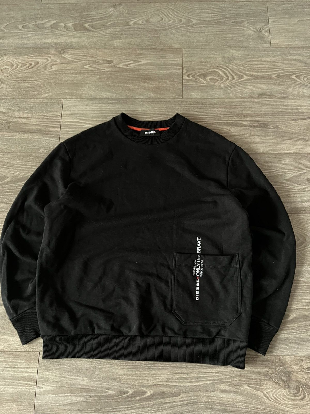 Designer × Diesel ‼️Archival Diesel Knit Logo Pocket “Only The Brave”Sweatshirt Size US XL / EU 56 / 4 - 6 Thumbnail