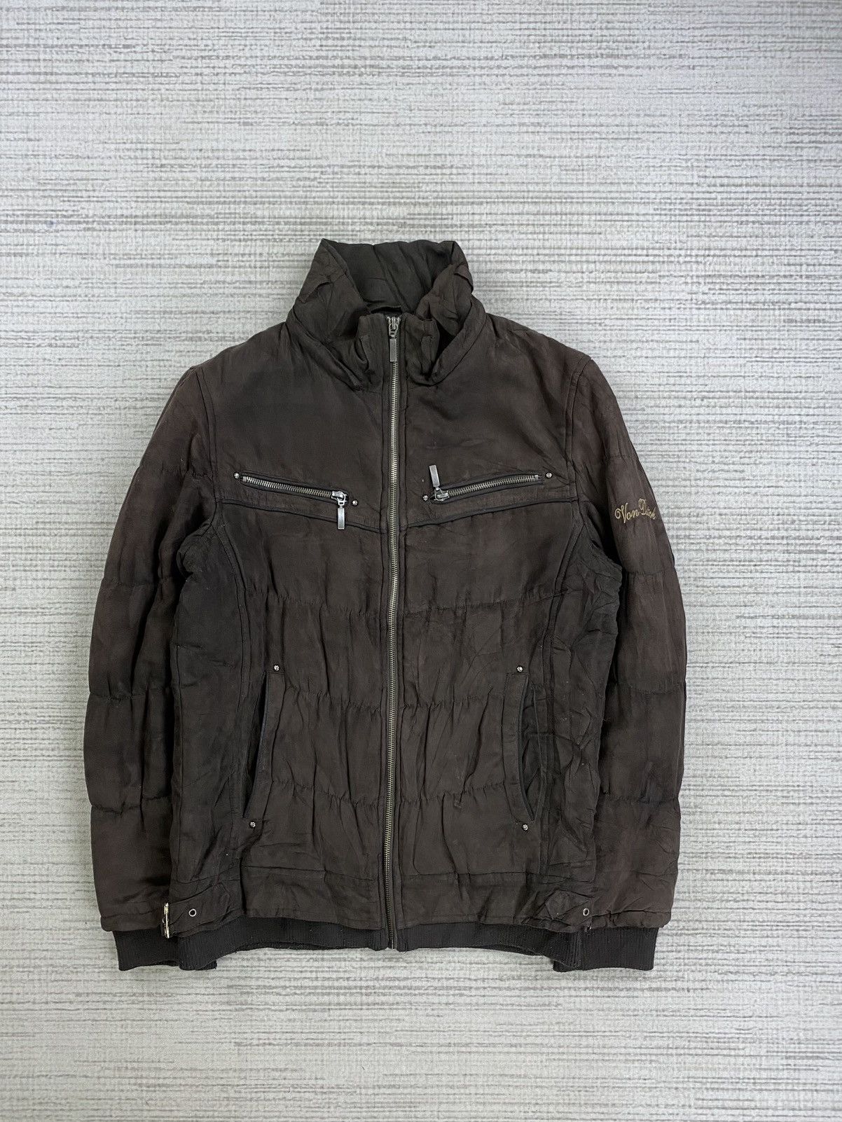 14th Addiction × Vintage × Von Dutch Vintage Von Dutch Brown Puffer Down Zipper Jacket Size US M / EU 48-50 / 2 - 1 Thumbnail