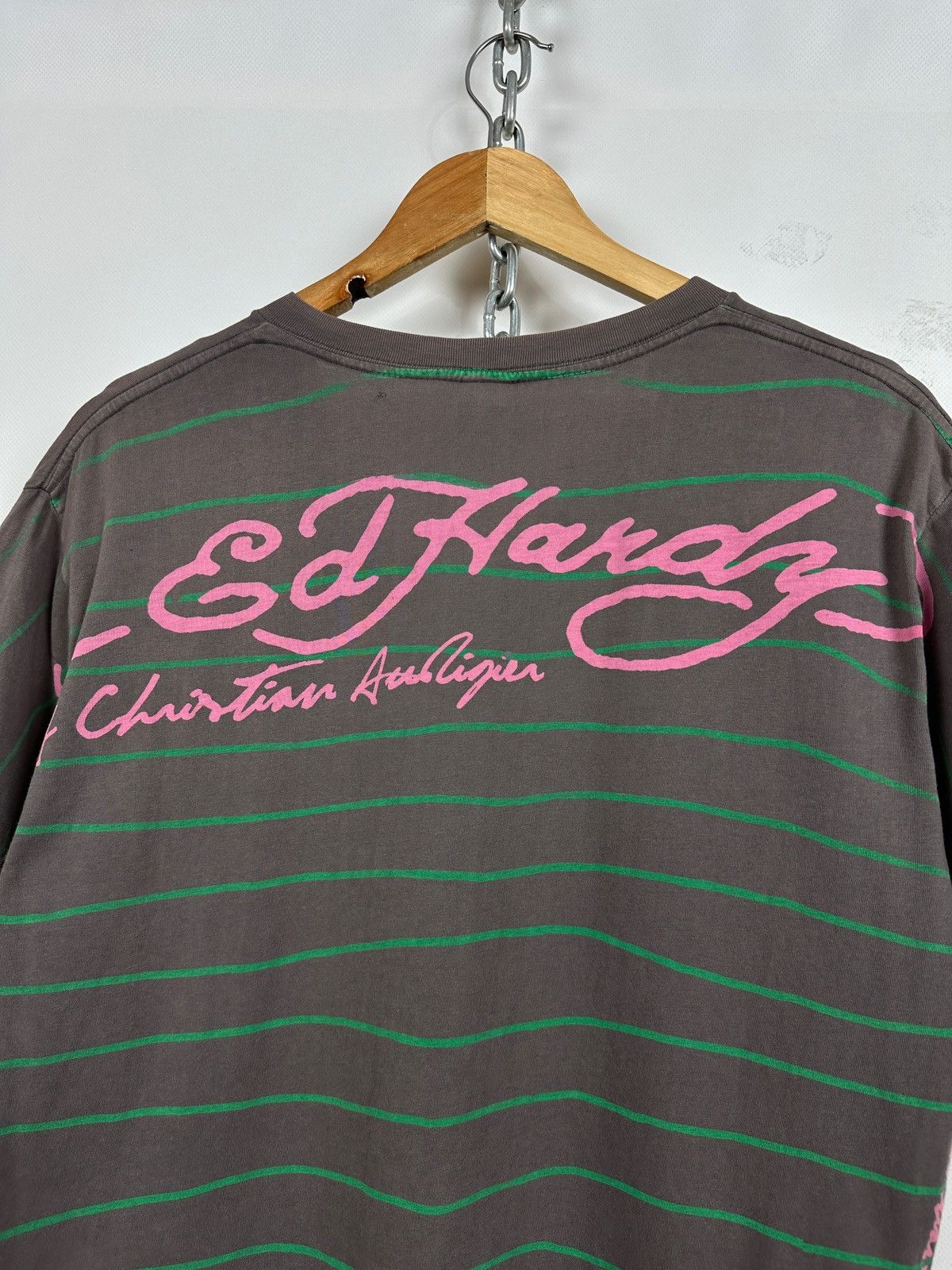 Christian Audigier Vintage Ed Hardy by Christian Audigier V-Neck Skull T-Shirt Size US L / EU 52-54 / 3 - 13 Thumbnail