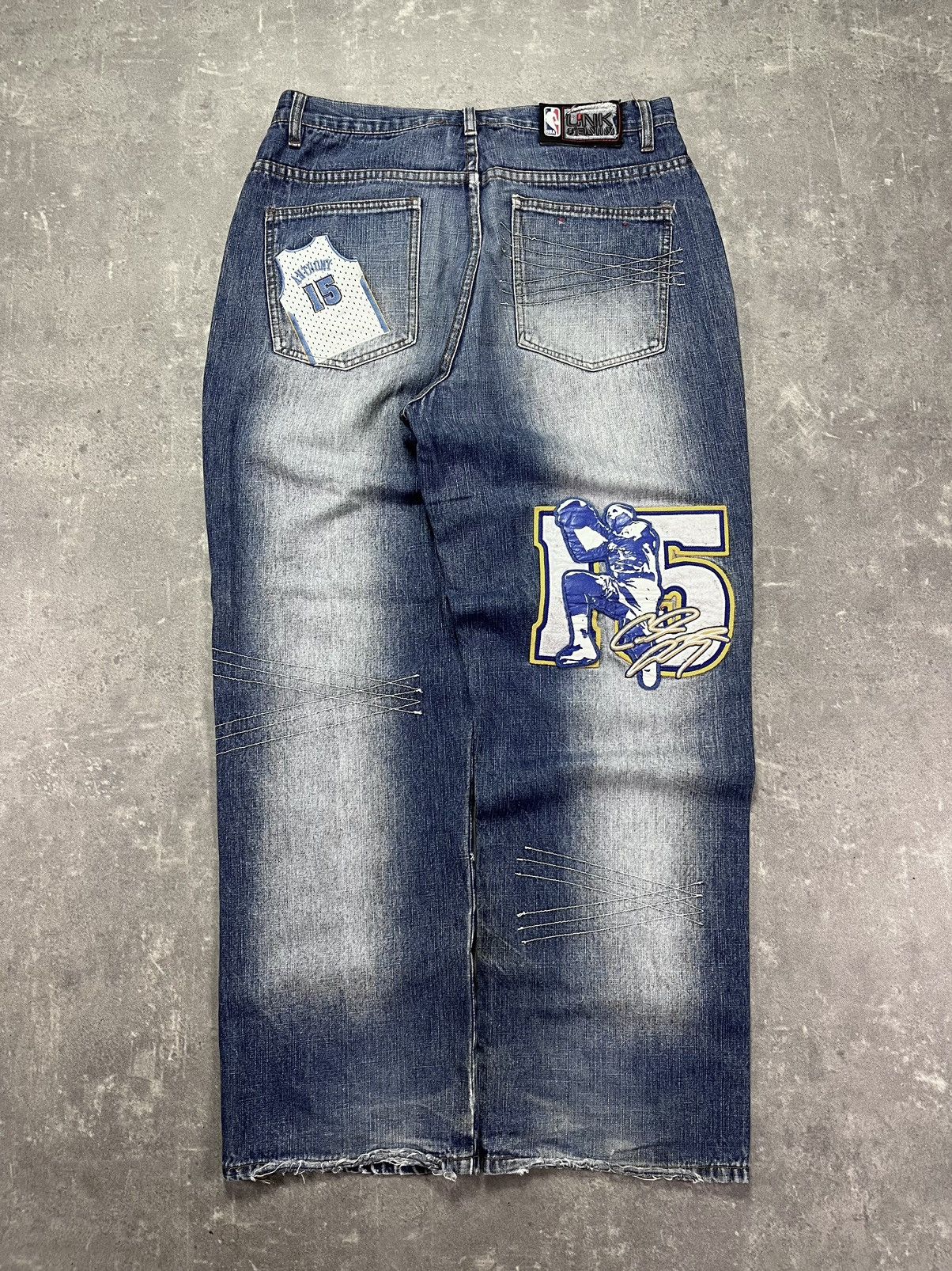 NBA UNK NBA Denver Nuggets Printed Baggy Denim Jeans 34 Size US 34 / EU 50 - 1 Thumbnail