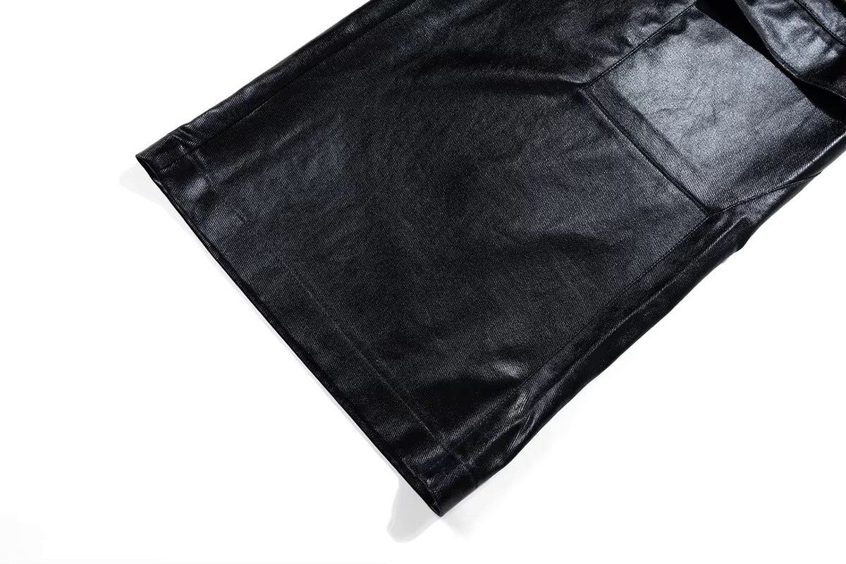 Designer × Jean Streetwear Baggy PU Leather Jeans Pants Size US 33 - 10 Thumbnail