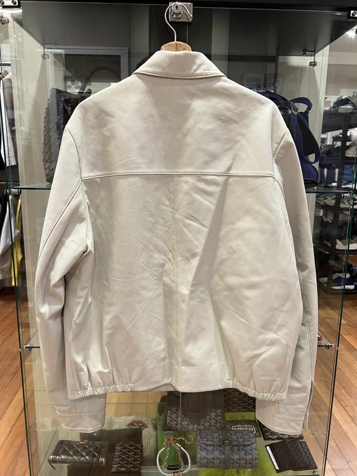 Prada Prada leather zip up overshirt jacket white Size US XL / EU 56 / 4 - 6 Thumbnail