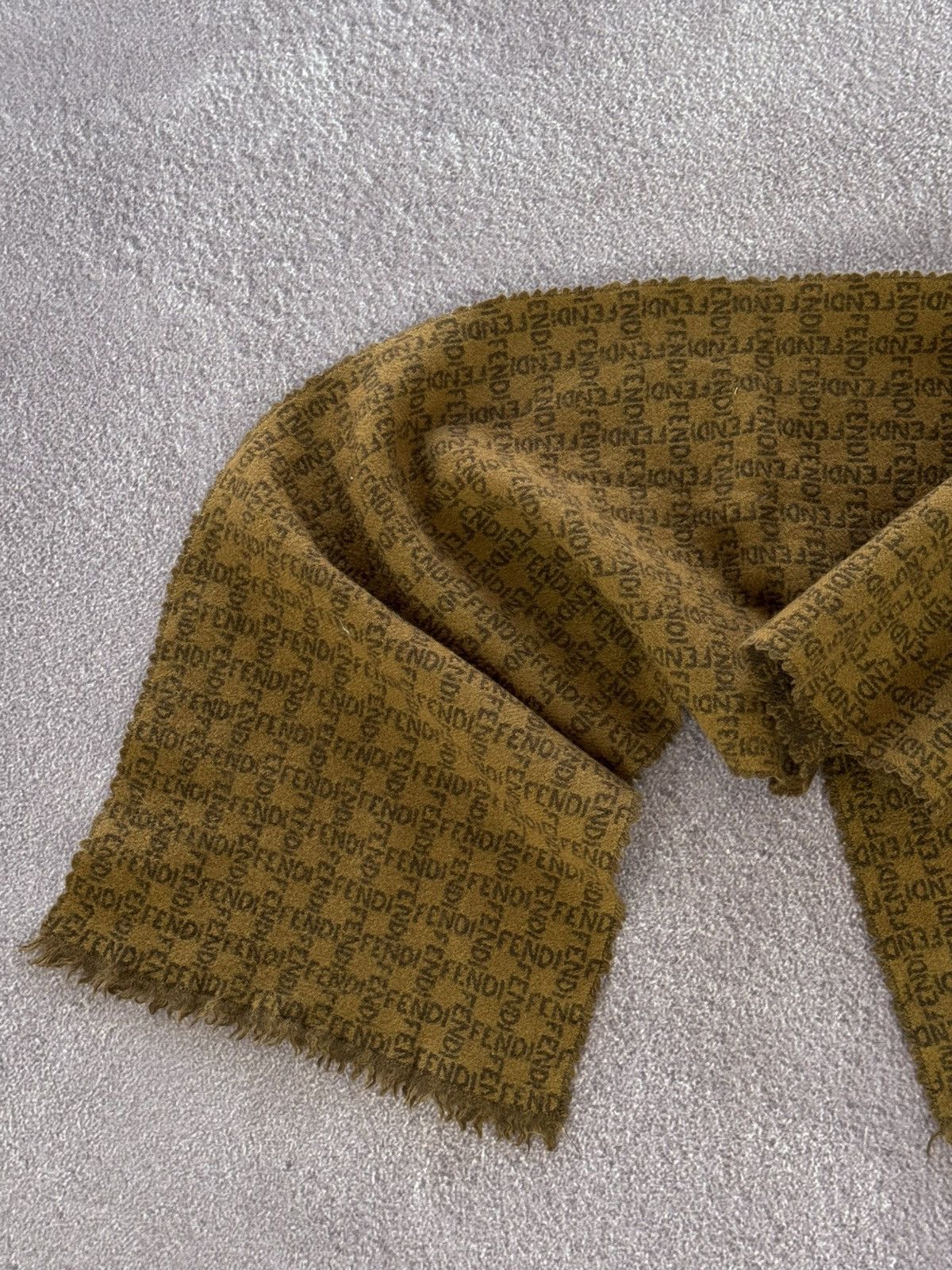 Fendi Fendi 90s Luxury Wool Monogram Scarf Size ONE SIZE - 8 Thumbnail