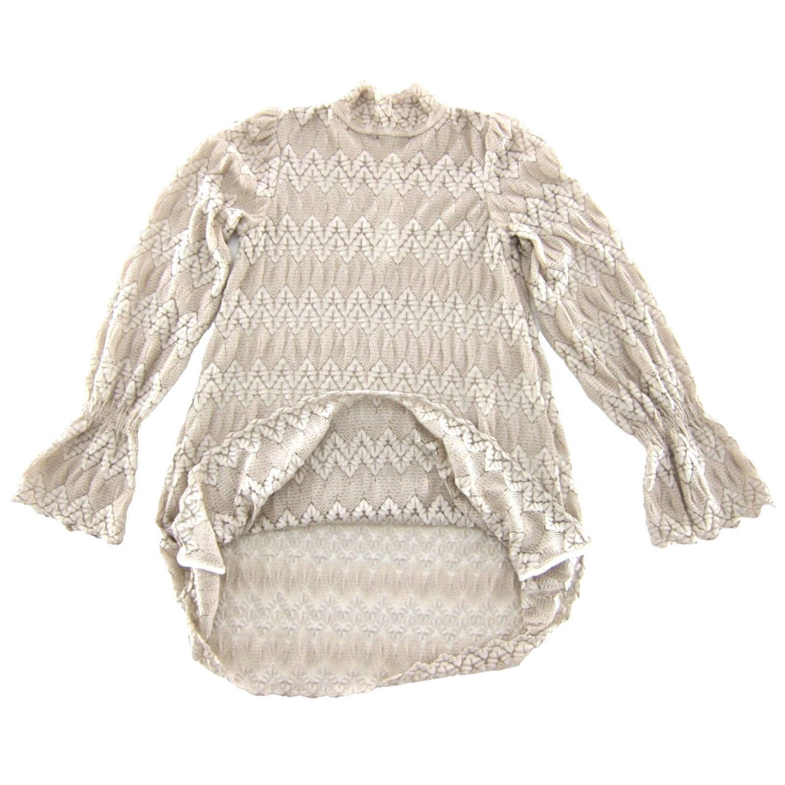 Free People VINTAGE Free People Dress XS Ivory Lace Stretch Mock Neck Long Sleeve Smock Dress, Knee Length, Bohemian, Women, XS Size XS / US 0-2 / IT 36-38 - 5 Thumbnail