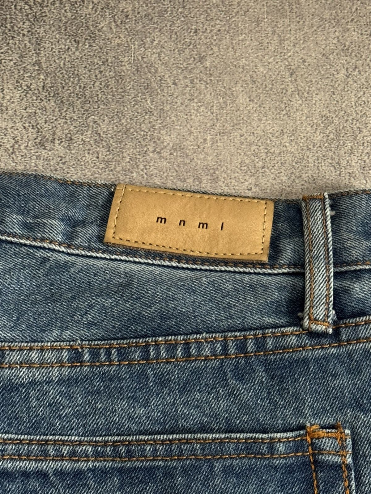 MNML MNML 34size blue denim pants jeans trousers leather inserts Size US 34 / EU 50 - 4 Thumbnail