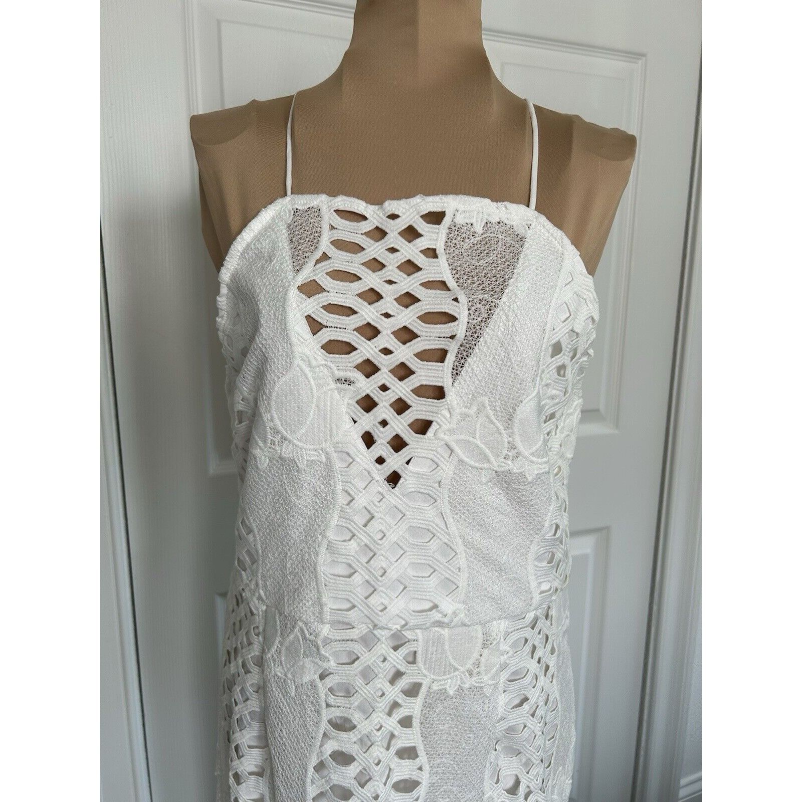Other Endless Rose Strappy-Back Halter Neck White Lace Mermaid Bod Size L / US 10 / IT 46 - 2 Thumbnail