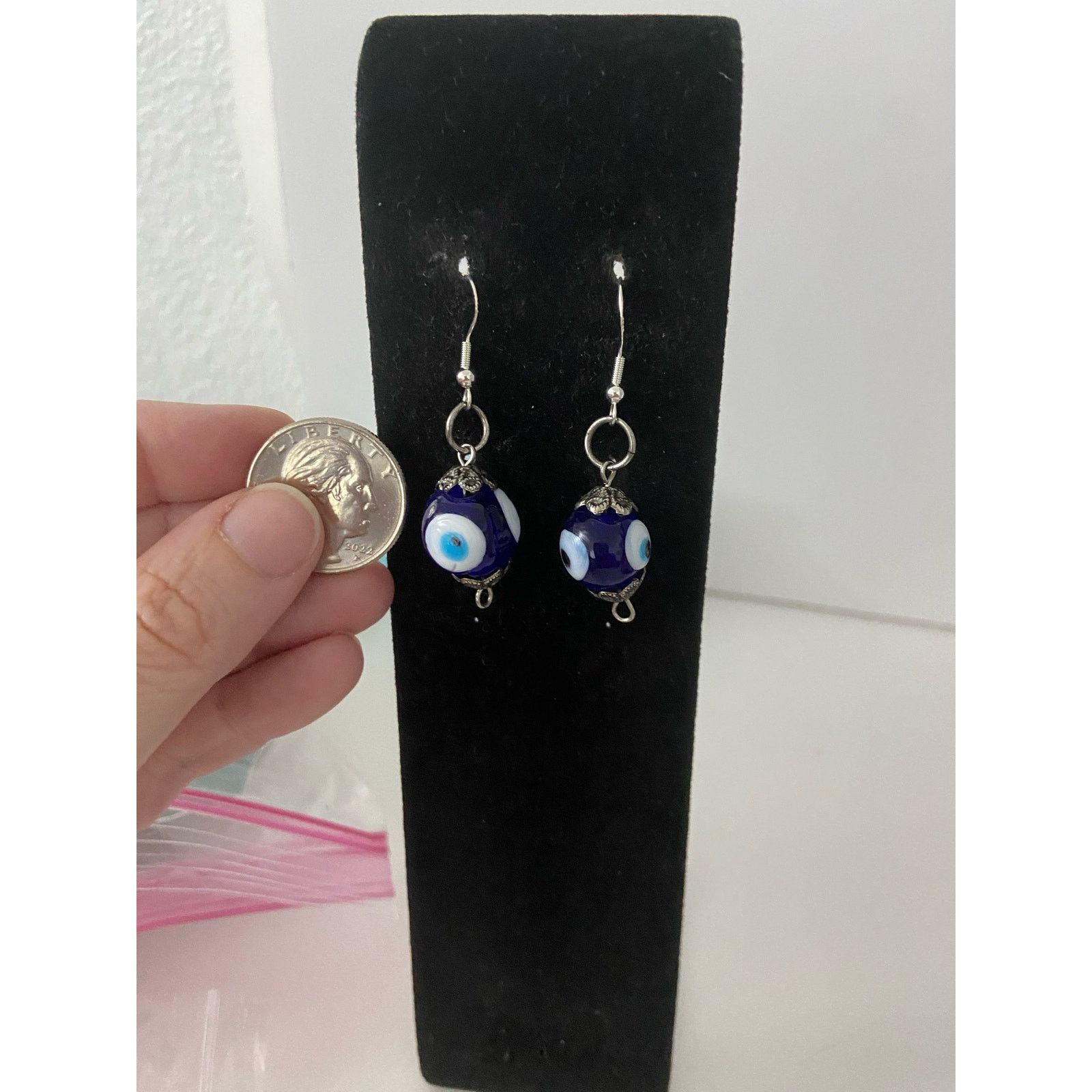 Handmade Blue Eye Earrings Size ONE SIZE - 3 Thumbnail
