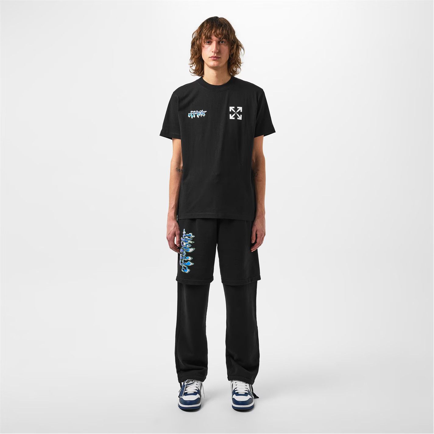 Off-White o1g2r1mq0226 Liquid T-Shirt Printed Logo Motif In Black Size US XXS / EU 40 - 4 Thumbnail