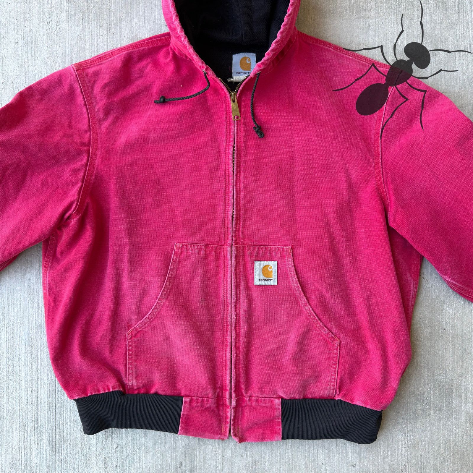 Carhartt × Vintage Vintage Carhartt J03 RED hooded work wear jacket Size US XL / EU 56 / 4 - 3 Thumbnail