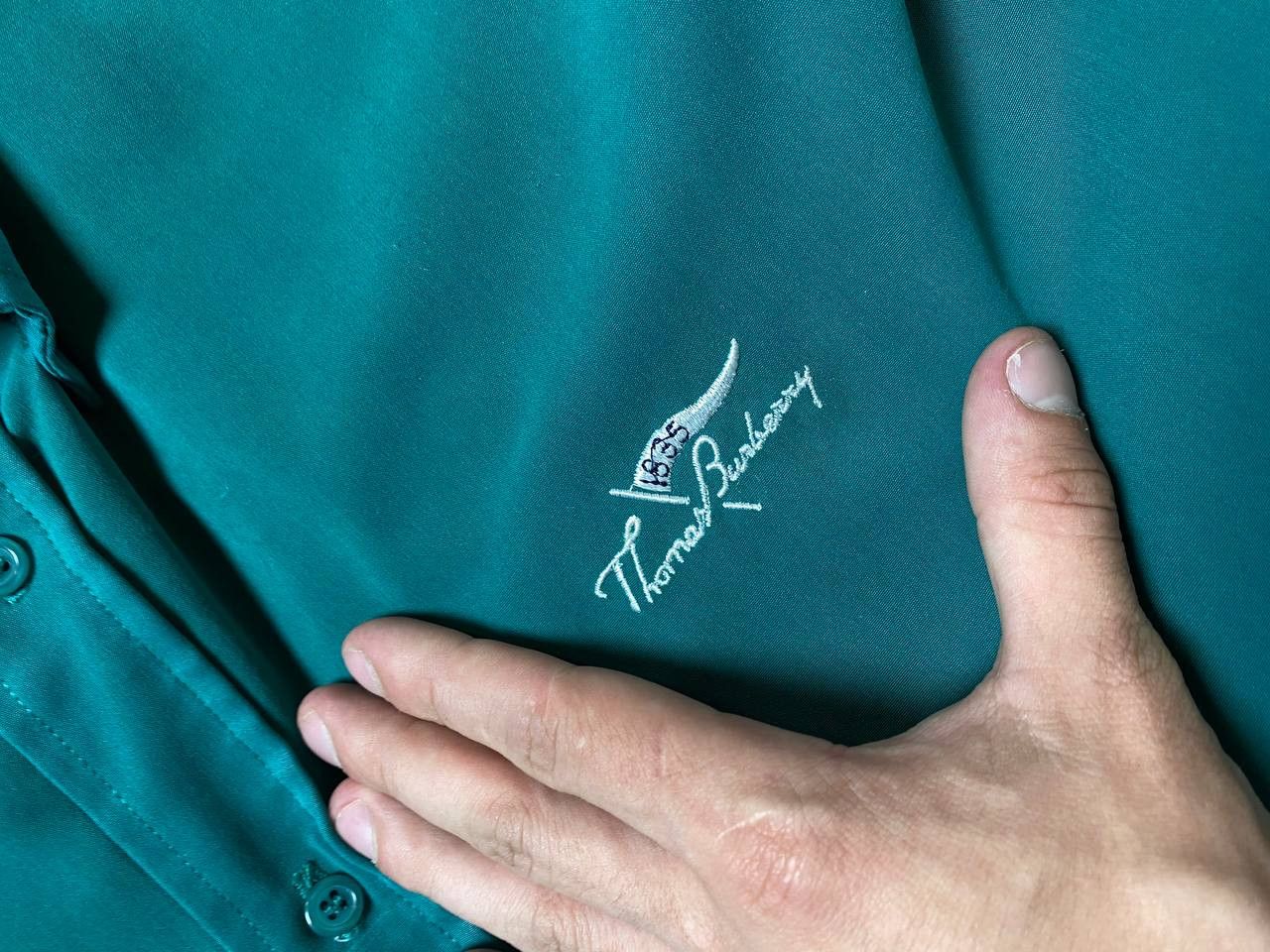 Burberry Vintage Shirt Green Size XL Luxury Thomas Burberry Size US XL / EU 56 / 4 - 17 Thumbnail