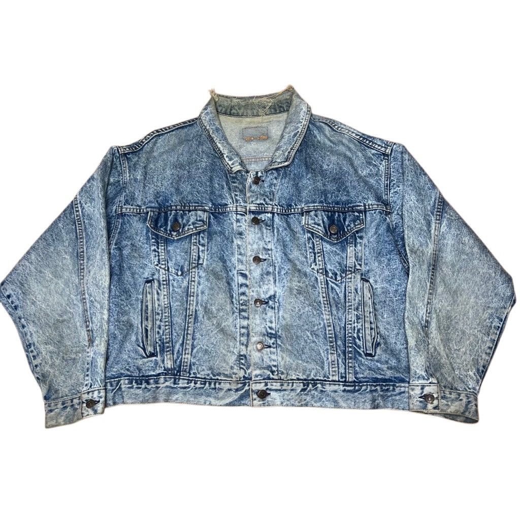 Levi's × Levi's Vintage Clothing × Vintage VTG 80s Levi’s Acid Wash Denim Trucker Jacket XL Thrashed Size XL / US 12-14 / IT 48-50 - 4 Thumbnail