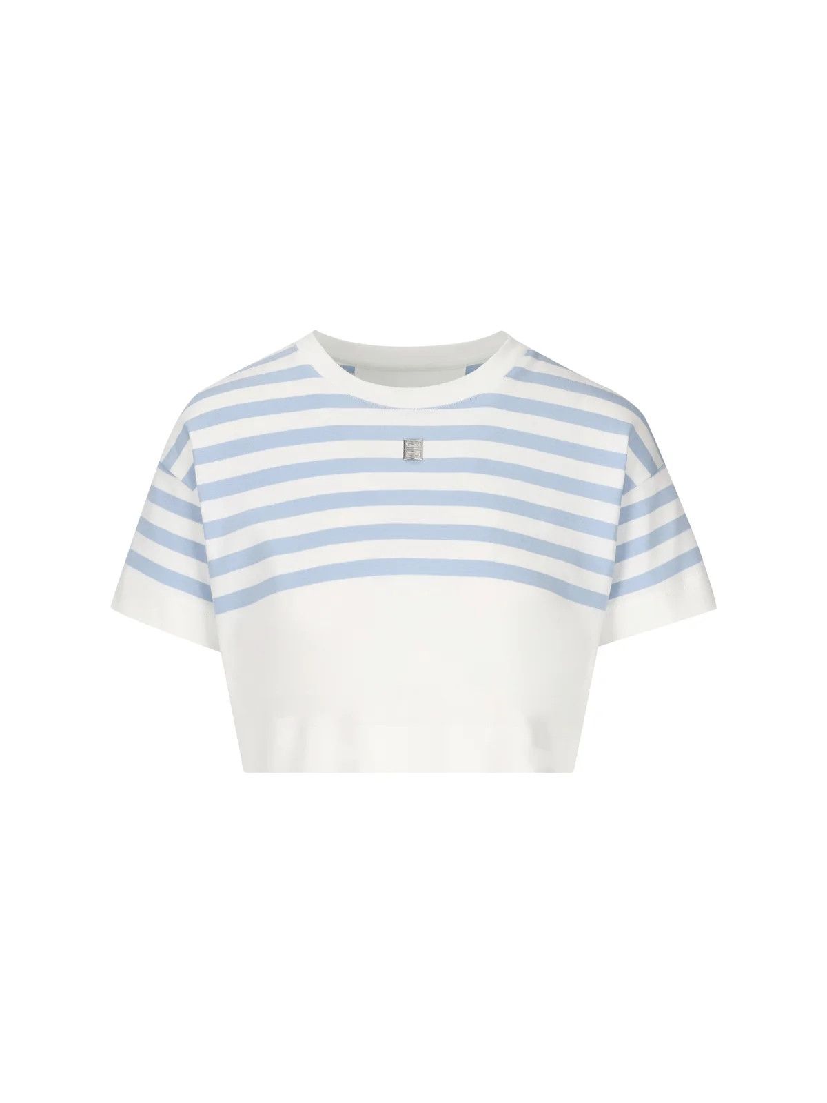 Givenchy o1srvl11e0725 Logo Plaque Cropped T-Shirt in White Size XS / US 0-2 / IT 36-38 - 1 Thumbnail