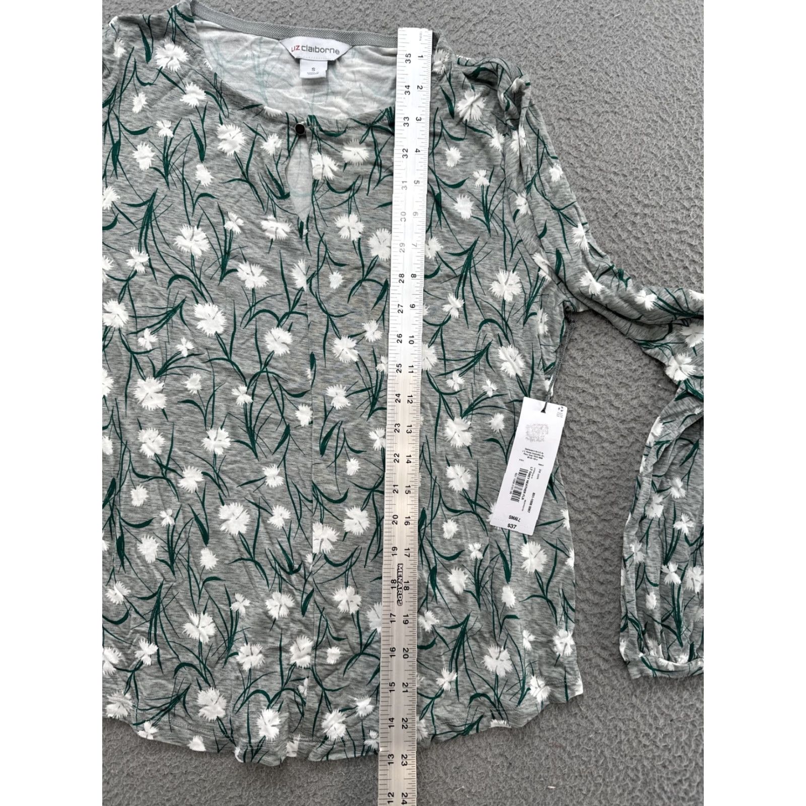 Liz Claiborne Liz Claiborne Blouse Women Long Sleeve Floral Print Rayon Blend Top New S Multicolor V-Neck Button Ruffle Womens Size S / US 4 / IT 40 - 7 Thumbnail