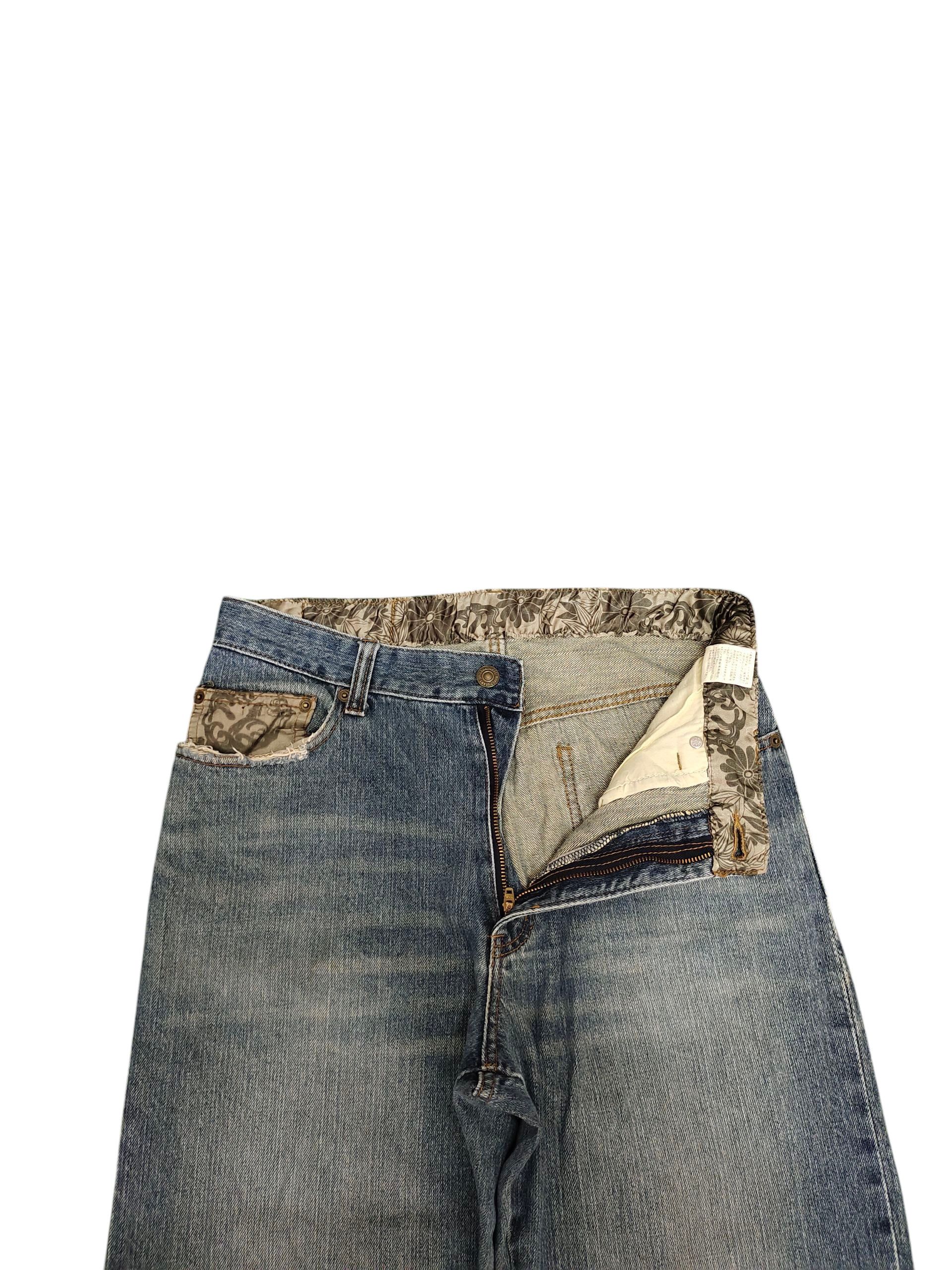 Karakuri Tamashii Japanese Brand Dominate Sukajan Koi Embroidered Denim Jeans Size US 31 - 9 Thumbnail