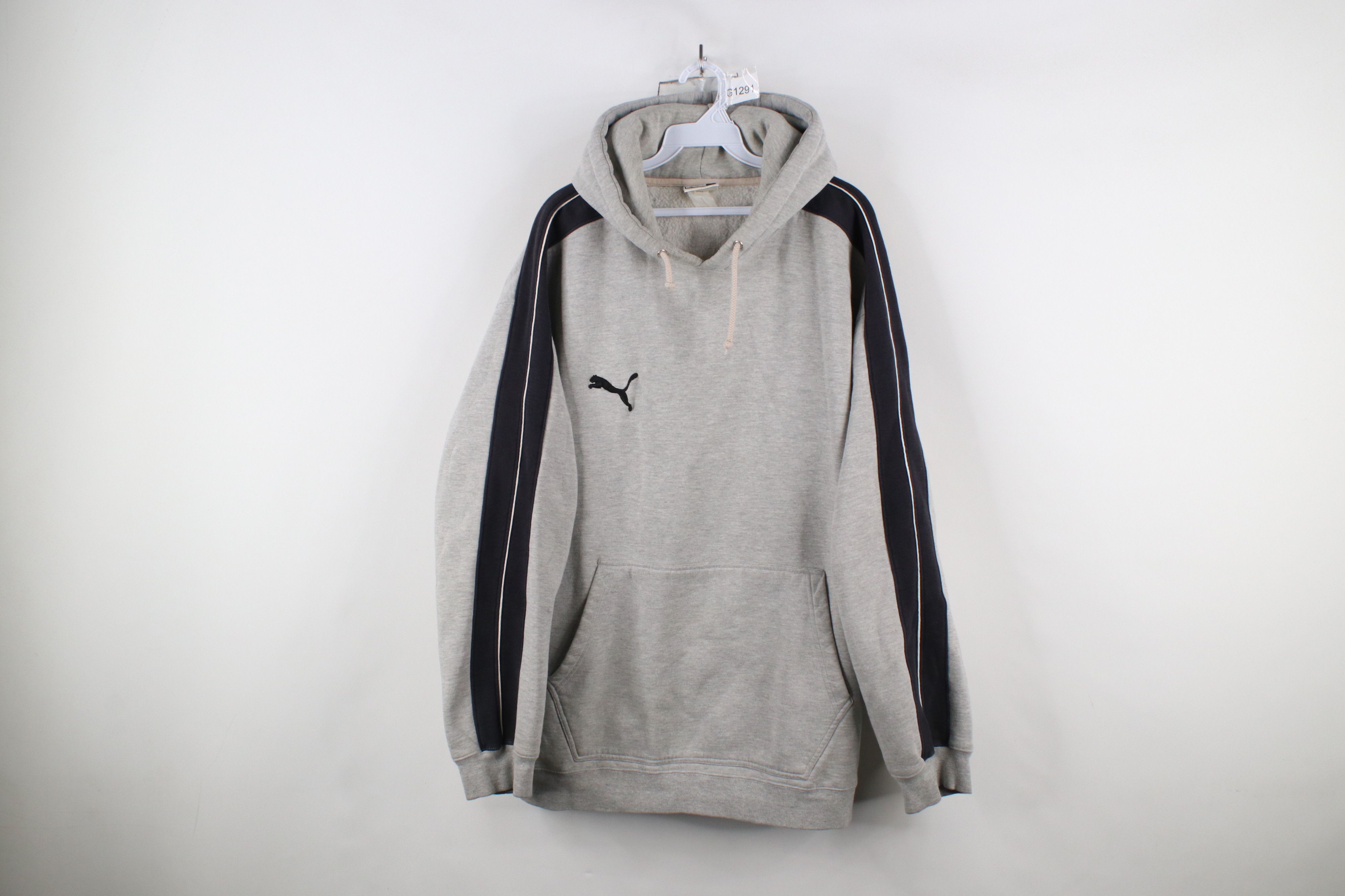 Puma × Vintage Vintage 90s Puma Heavyweight Hoodie Sweatshirt Heather Gray Size US XL / EU 56 / 4 - 1 Thumbnail