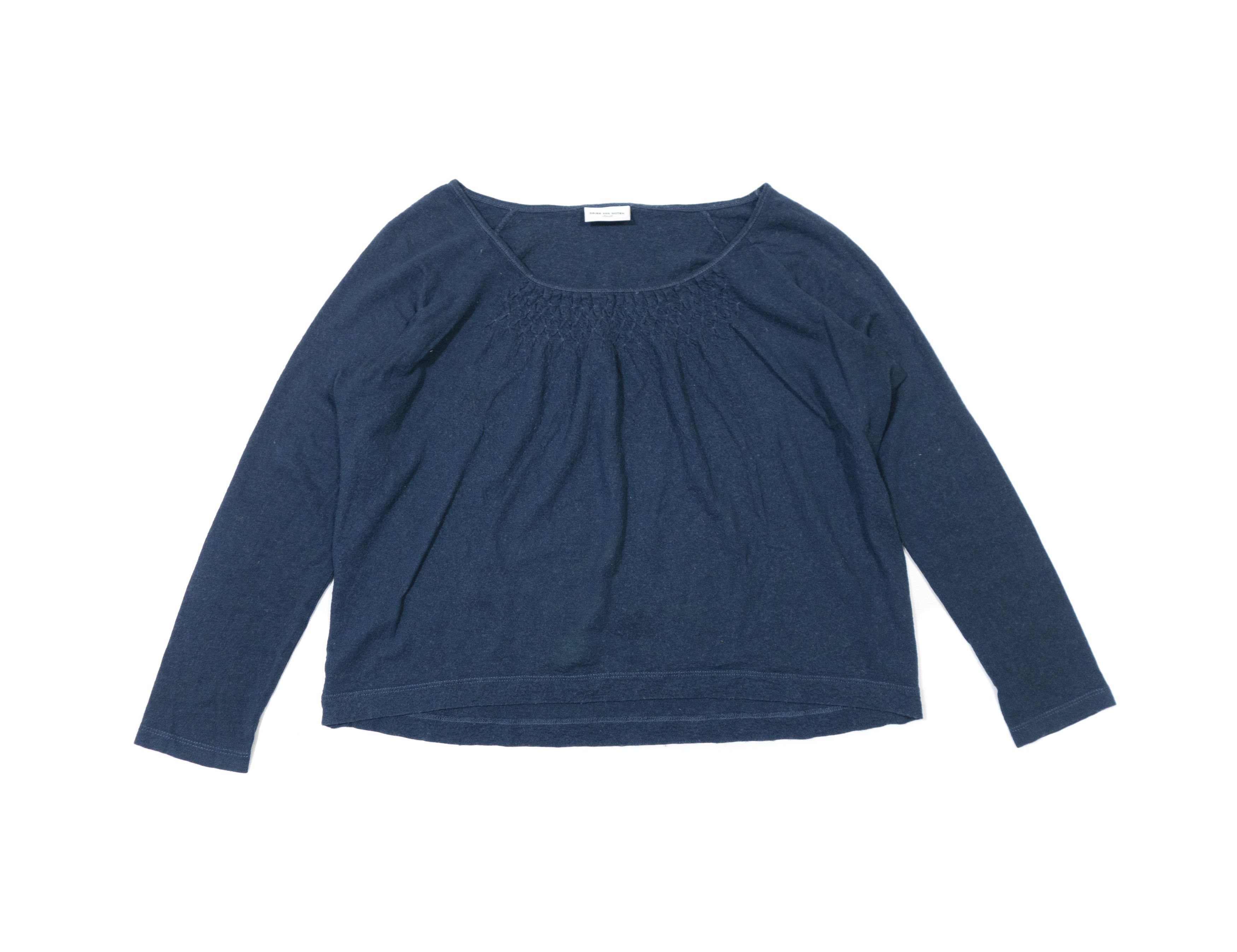 Dries Van Noten Modal Wool Blend Peasant Gathered Neck Top Sweater Size S / US 4 / IT 40 - 1 Thumbnail