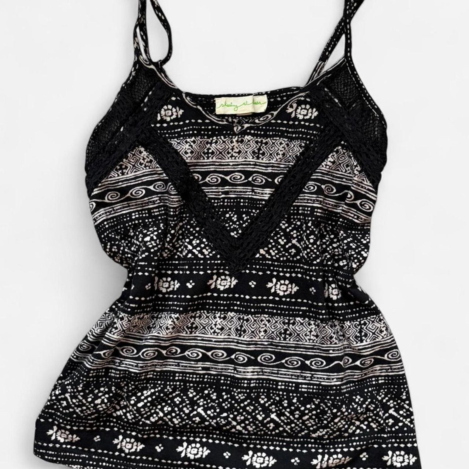 Other Staring at Stars Black & White Patterned Tank - Size: XS Size XS / US 0-2 / IT 36-38 - 1 Thumbnail